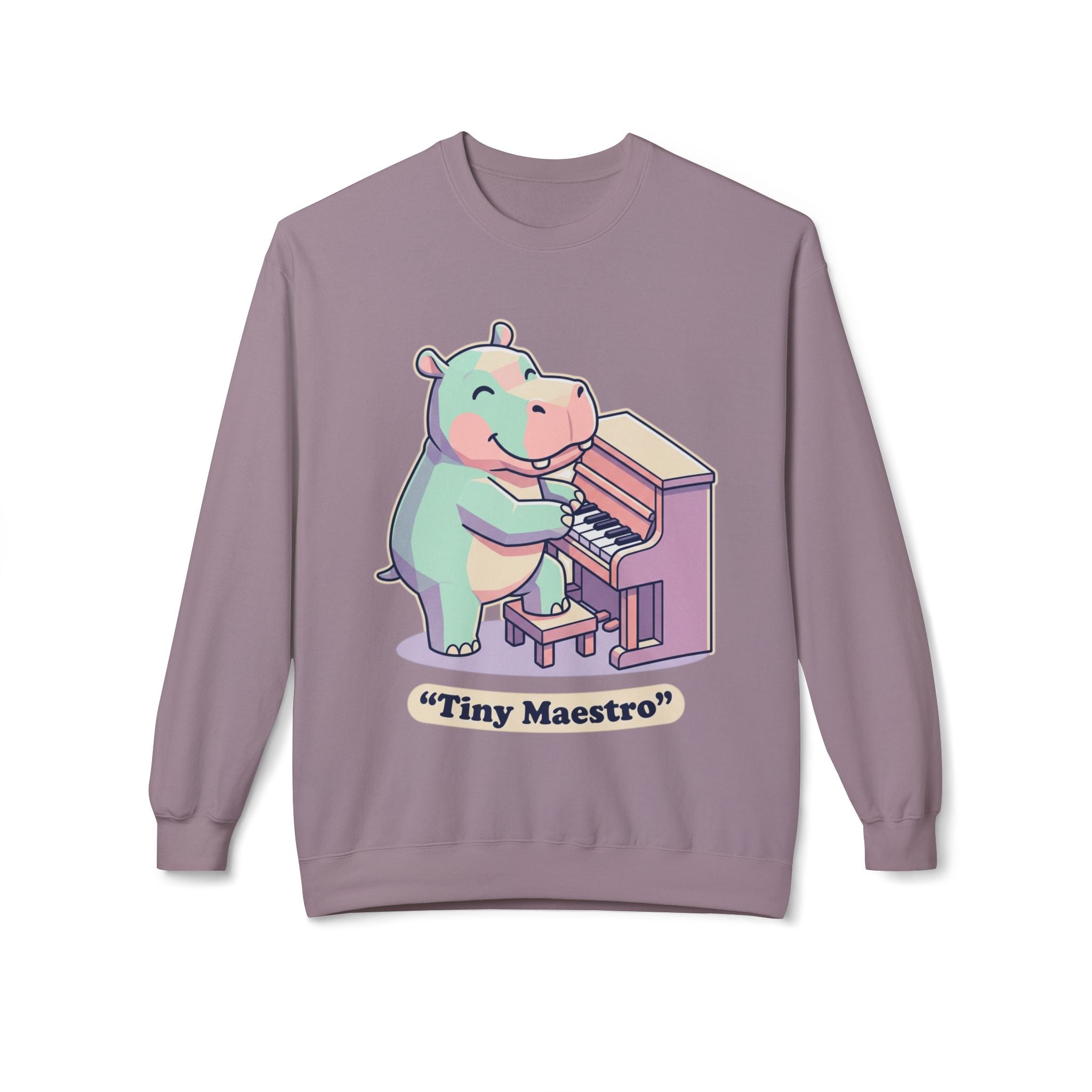 Hippo Tiny Maestro Sweatshirt — Cute Piano Music Crewneck
