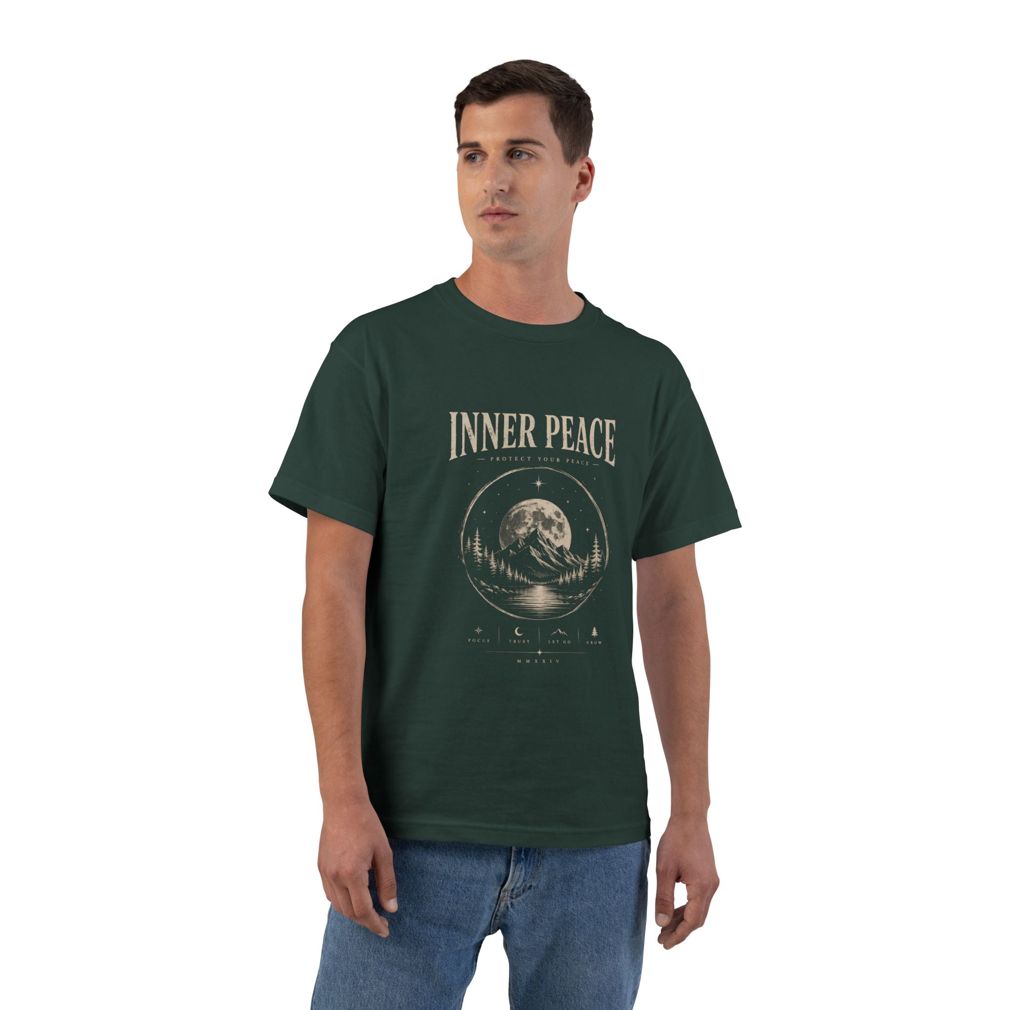 Inner Peace T-Shirt – Vintage Moon Meditation Graphic Tee