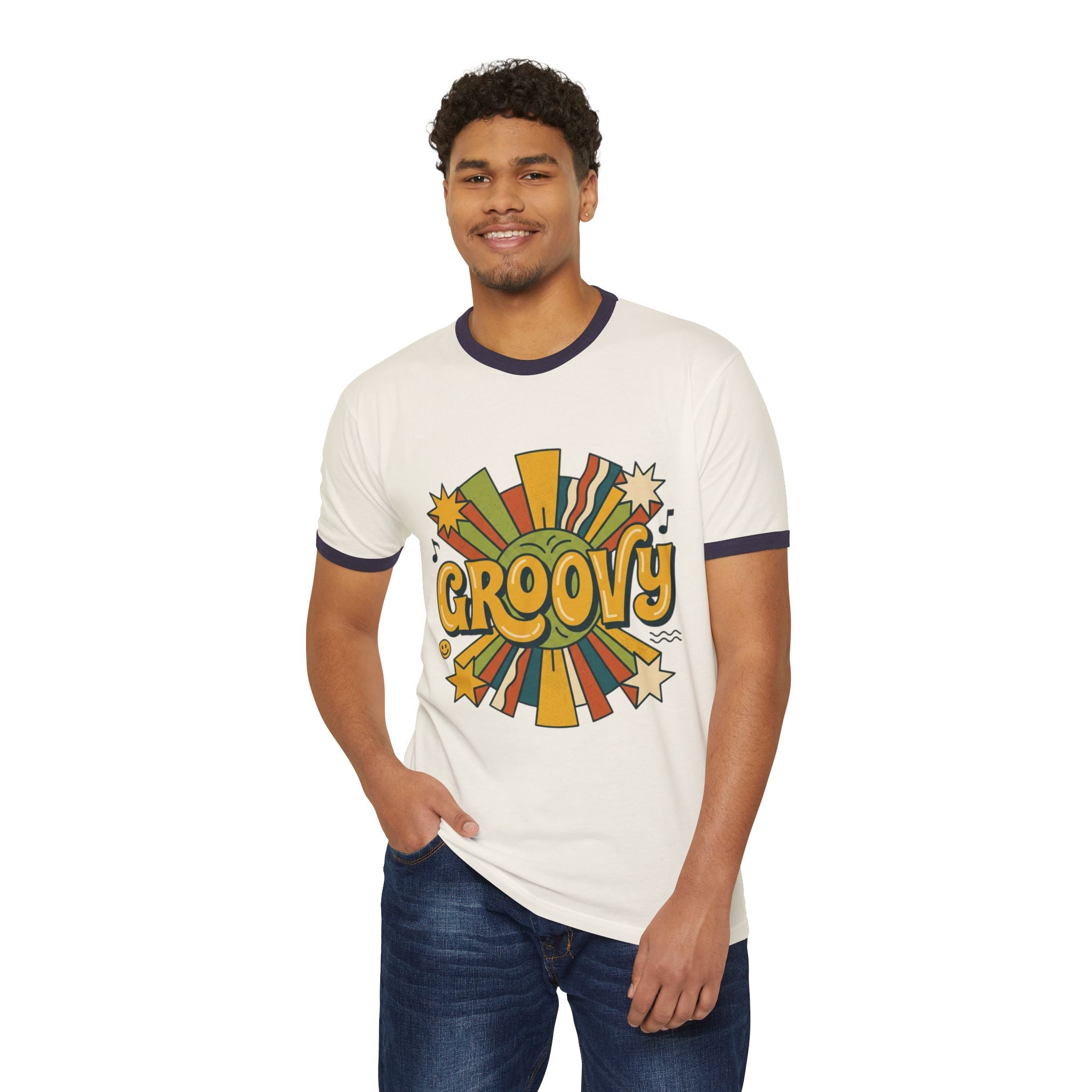 Groovy Retro Ringer T-Shirt – 70s Vintage Vibe