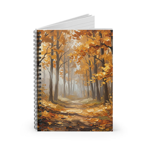 Autumn Forest Spiral Notebook – Fall Leaves Ruled Journal