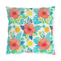 Tropical Hibiscus Outdoor Pillow – Citrus Floral Patio Cushion