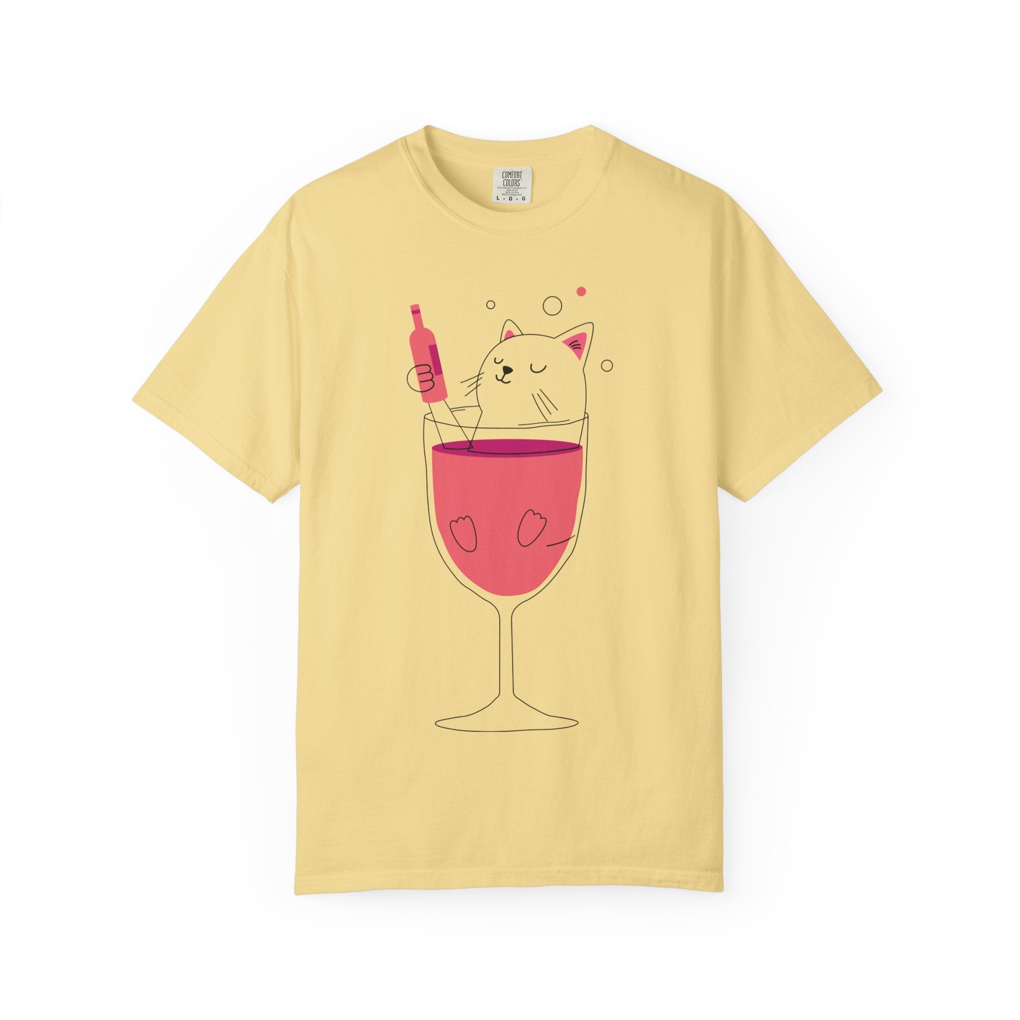Cat in Wine Glass T-Shirt — Cute Wine Lover Graphic Tee