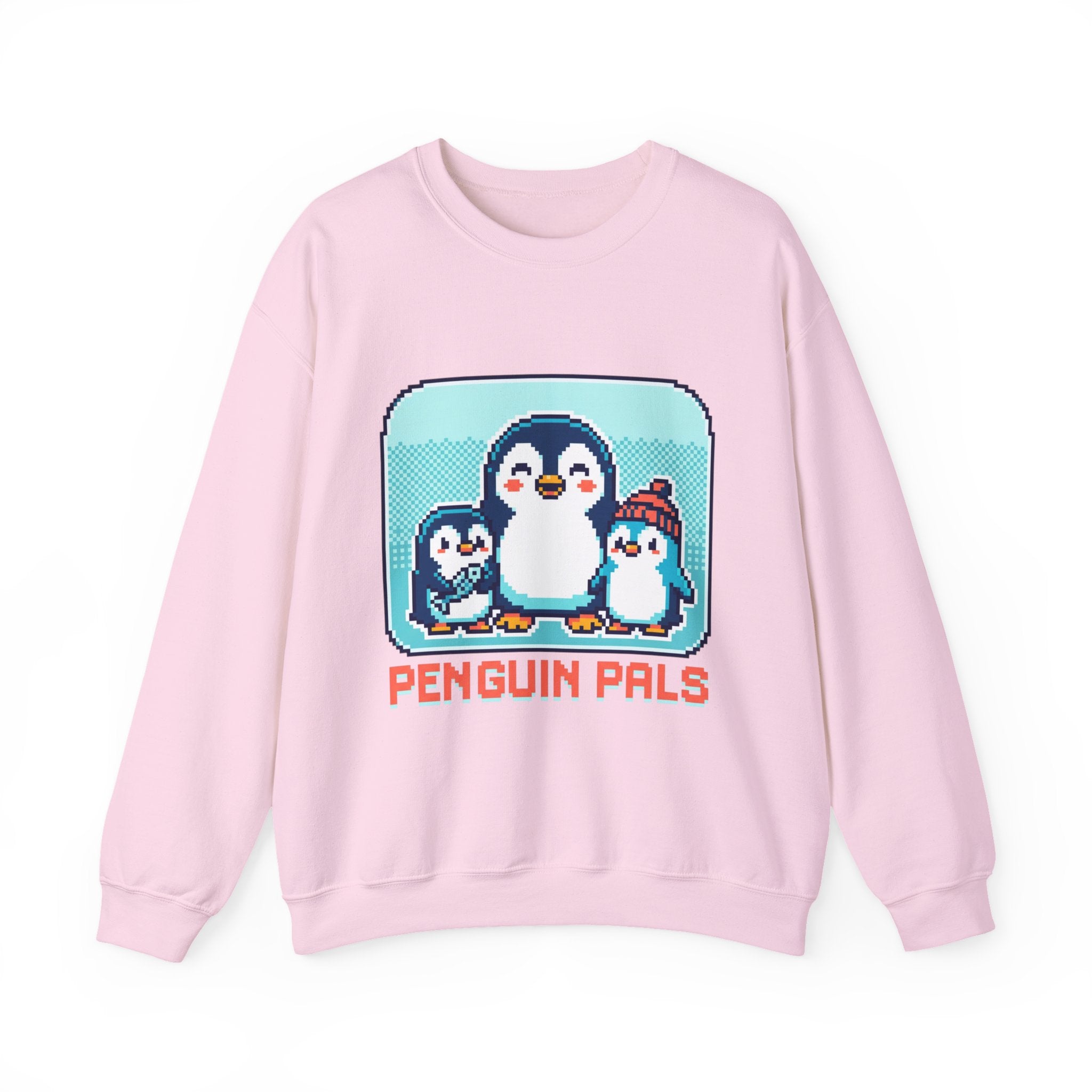 Penguin Pals Crewneck Sweatshirt — Cute Retro Pixel Penguins