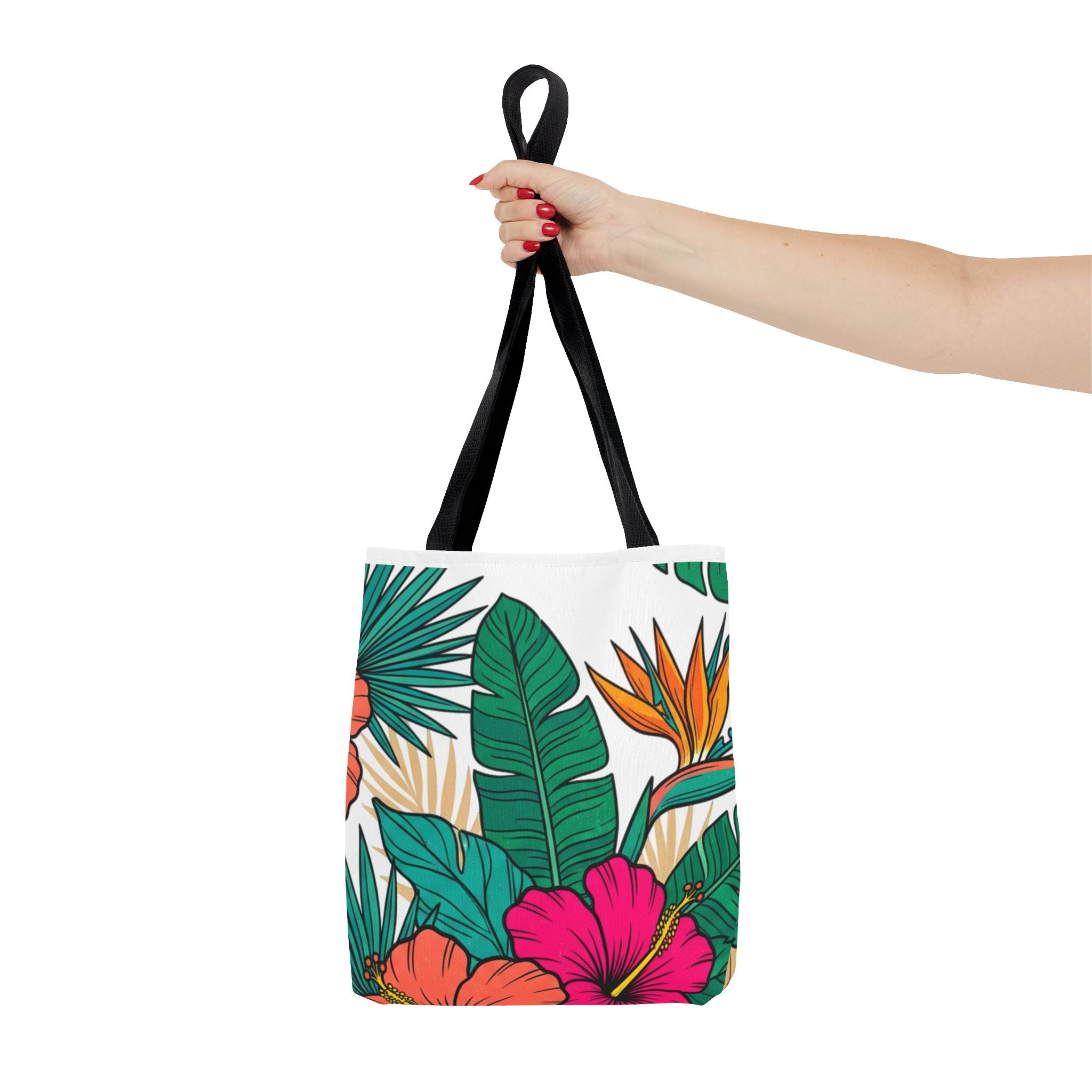 Tropical Floral Tote Bag — Hawaiian Hibiscus & Monstera Beach Tote