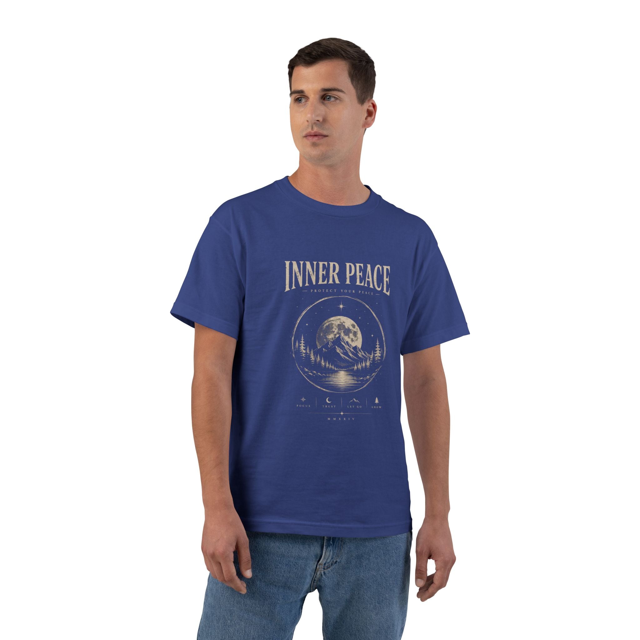 Inner Peace T-Shirt – Vintage Moon Meditation Graphic Tee