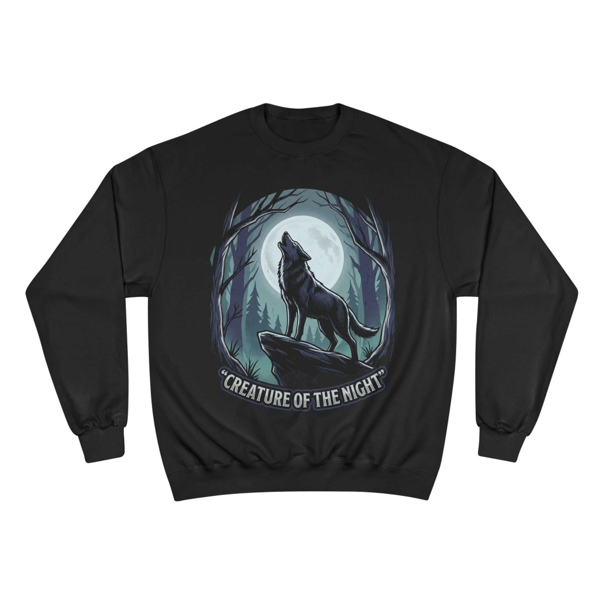 Creature of the Night Sweatshirt — Wolf Howling Moon Crewneck