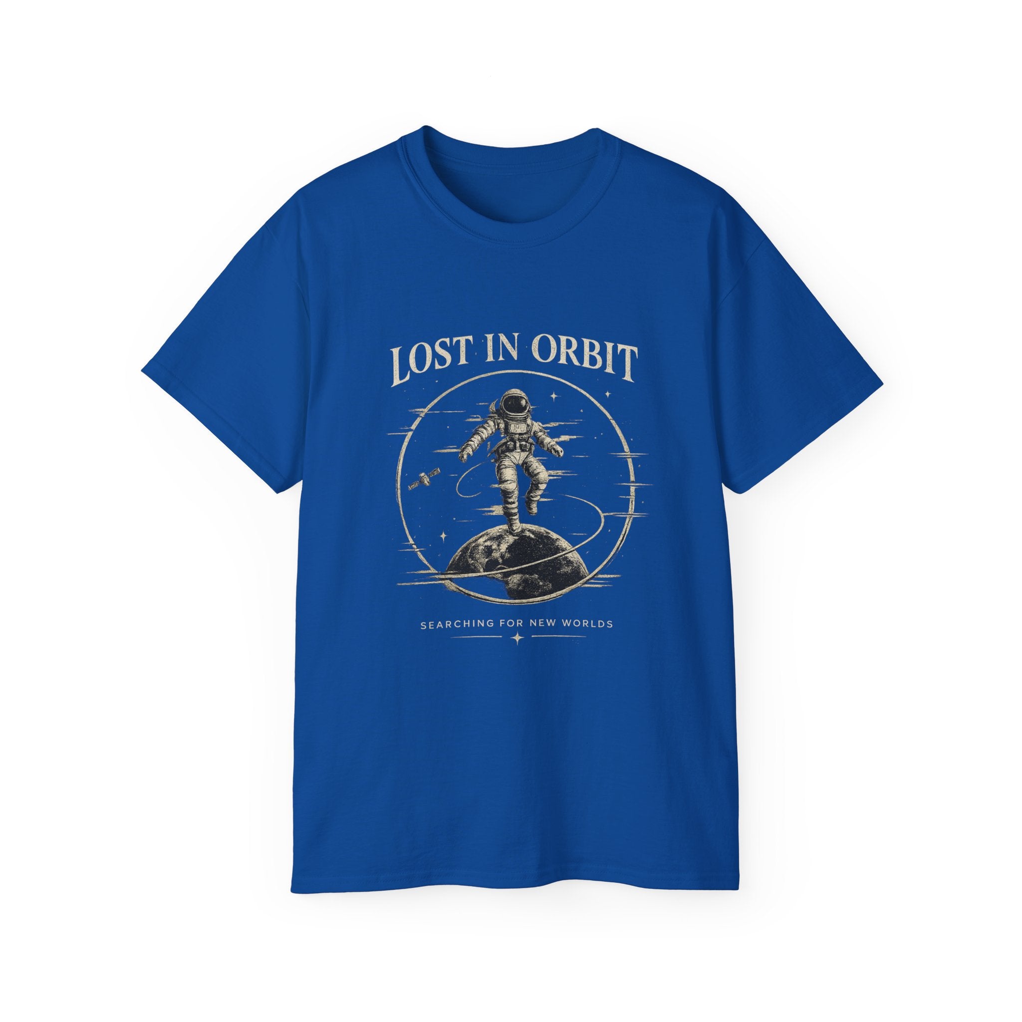 Lost in Orbit Astronaut T‑Shirt — Vintage Space Exploration Tee