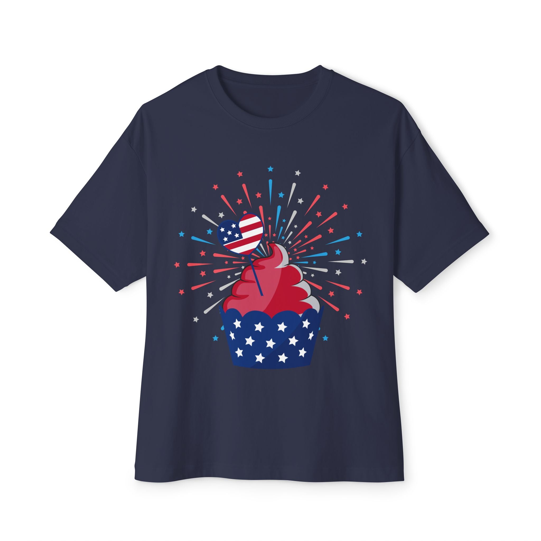 Patriotic Cupcake Tee — 4th of July Flag Dessert Shirt