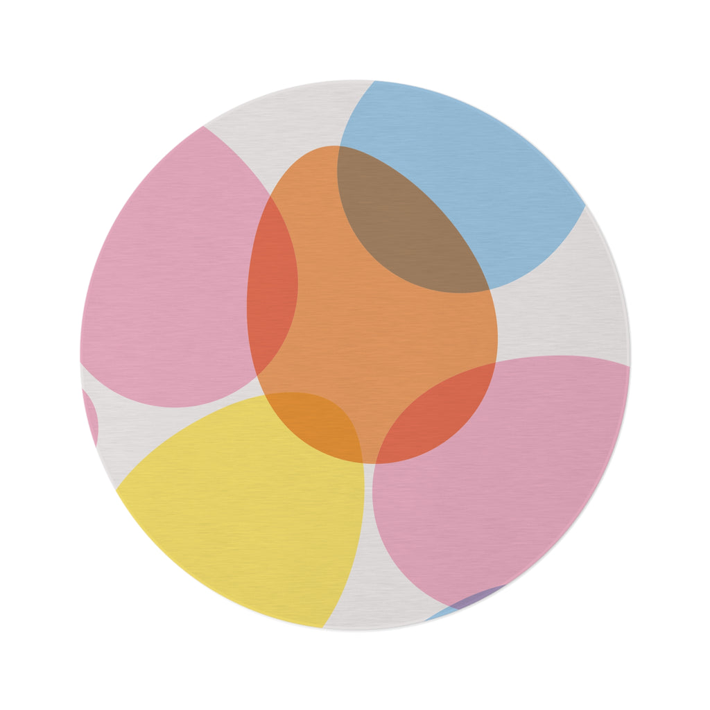 Round Rug — Pastel Overlap Abstract Circle Area Rug