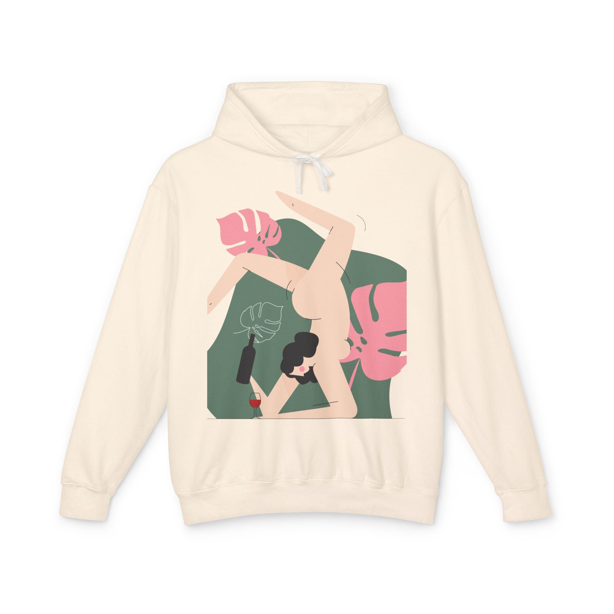 Botanical Yoga Hoodie — Minimal Plant Pose Graphic Sweatshirt