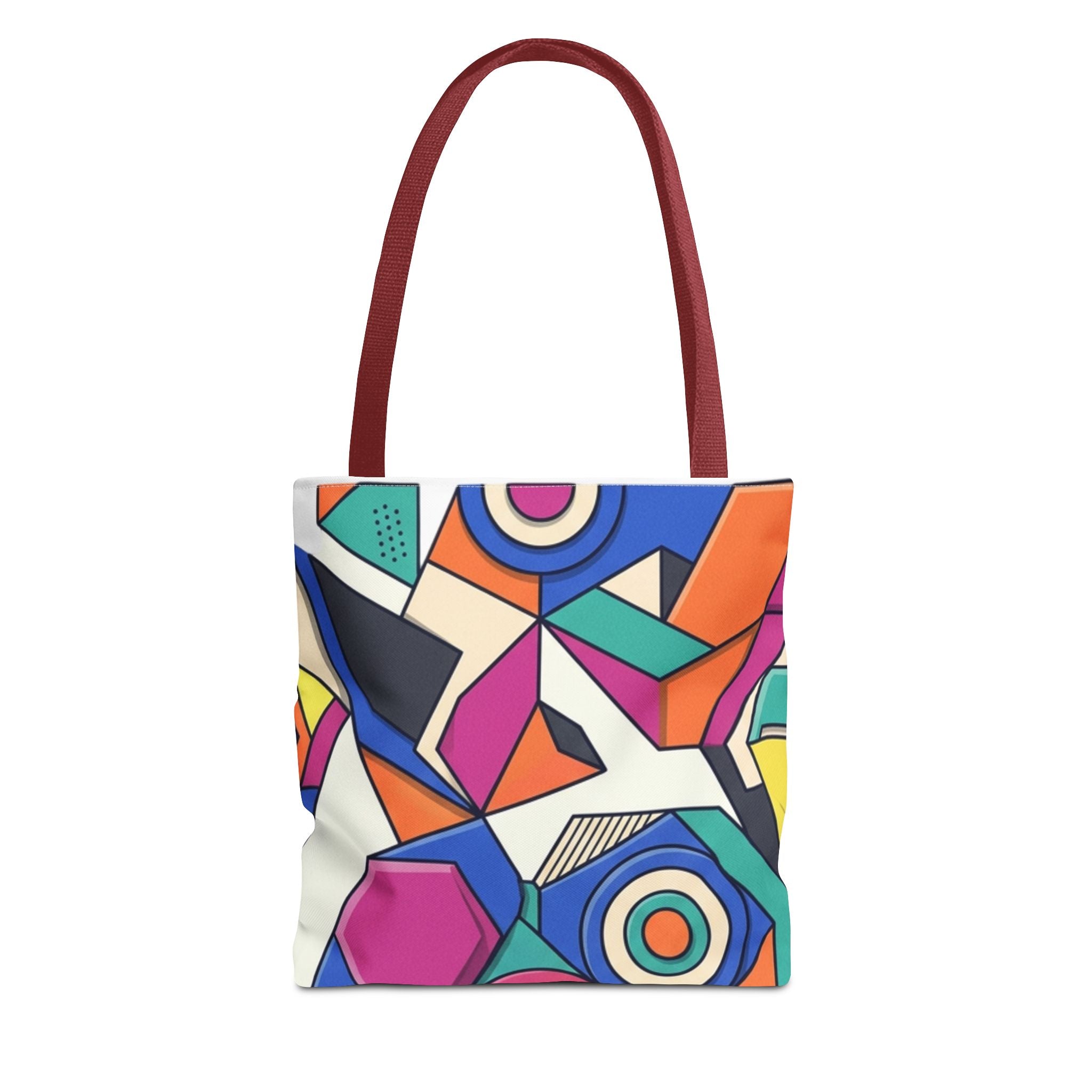 Geometric Pop Art Tote Bag — Colorful Abstract AOP Carryall