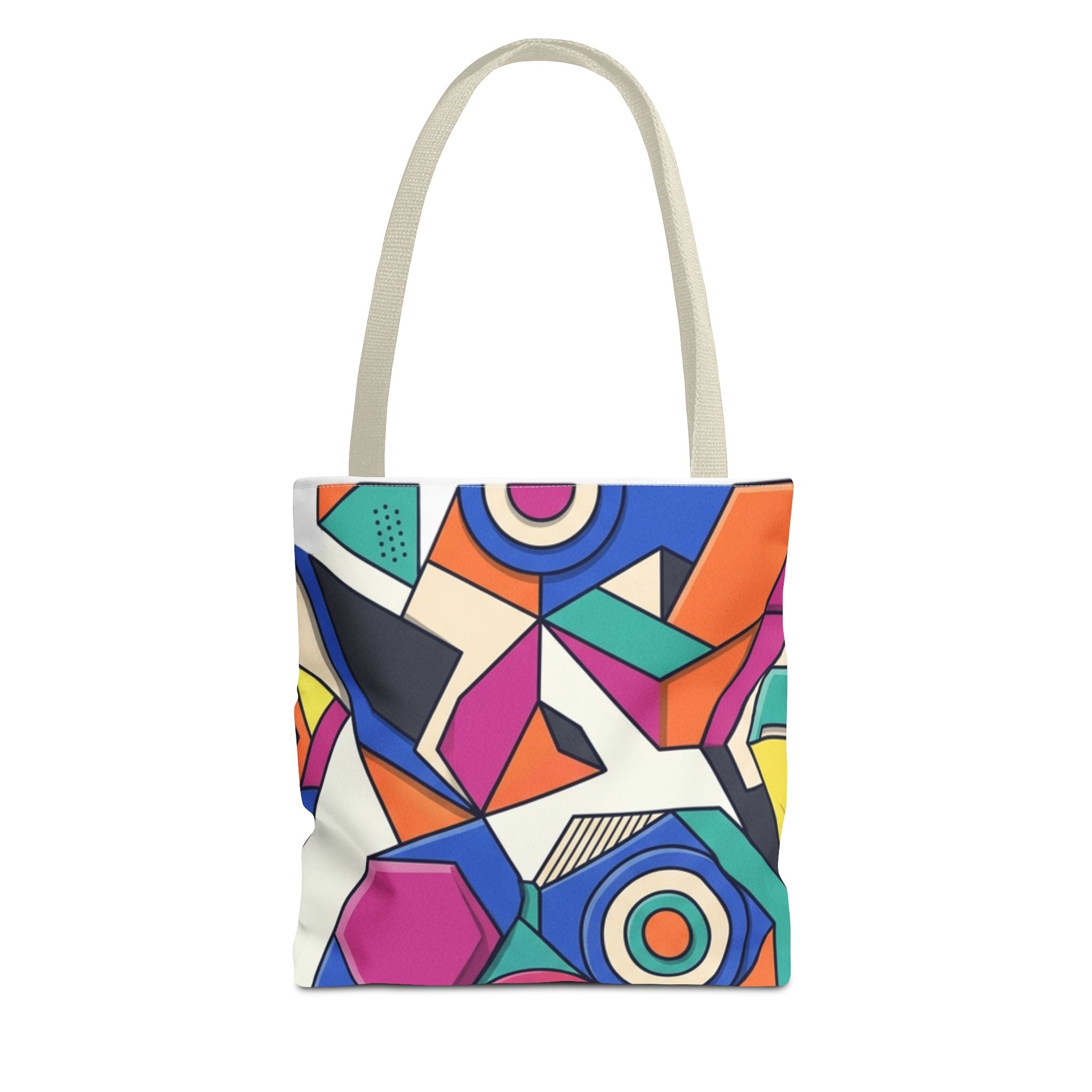 Geometric Pop Art Tote Bag — Colorful Abstract AOP Carryall