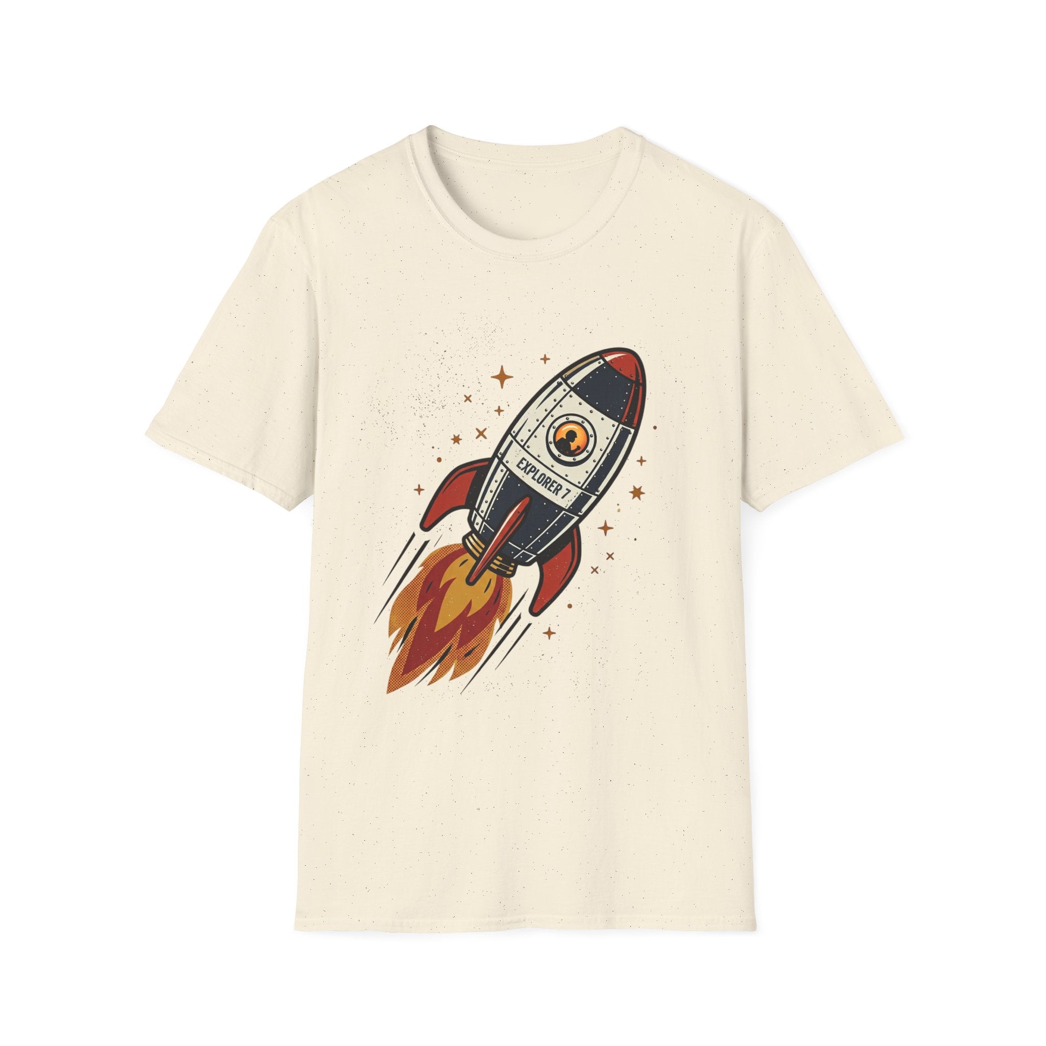 Retro Rocket Ship T-Shirt | Vintage Space Illustration, Launch Graphic