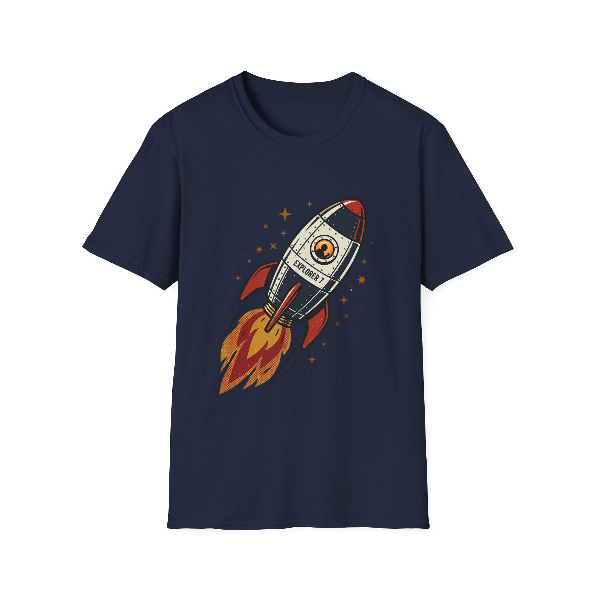 Retro Rocket Ship T-Shirt | Vintage Space Illustration, Launch Graphic