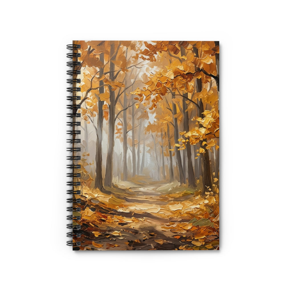 Autumn Forest Spiral Notebook – Fall Leaves Ruled Journal