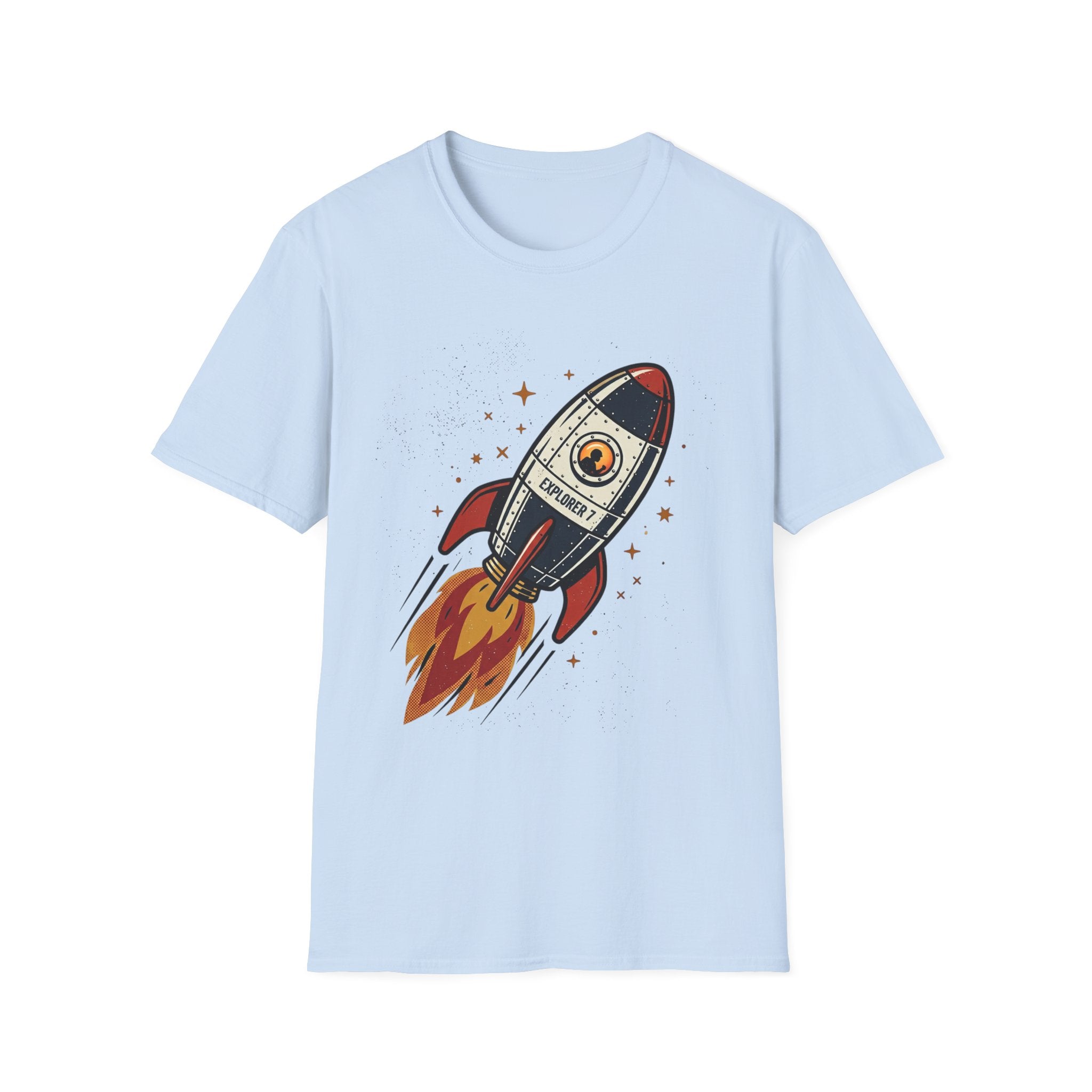 Retro Rocket Ship T-Shirt | Vintage Space Illustration, Launch Graphic