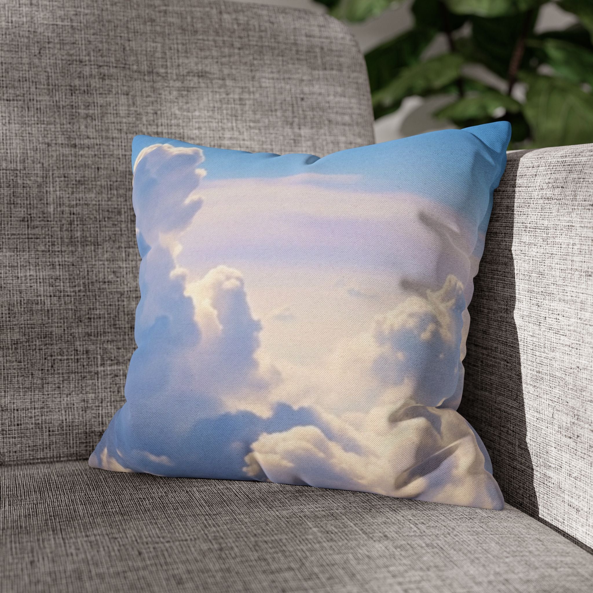 Cloudscape Decorative Pillowcase — Dreamy Blue Sky Throw Pillow Cover