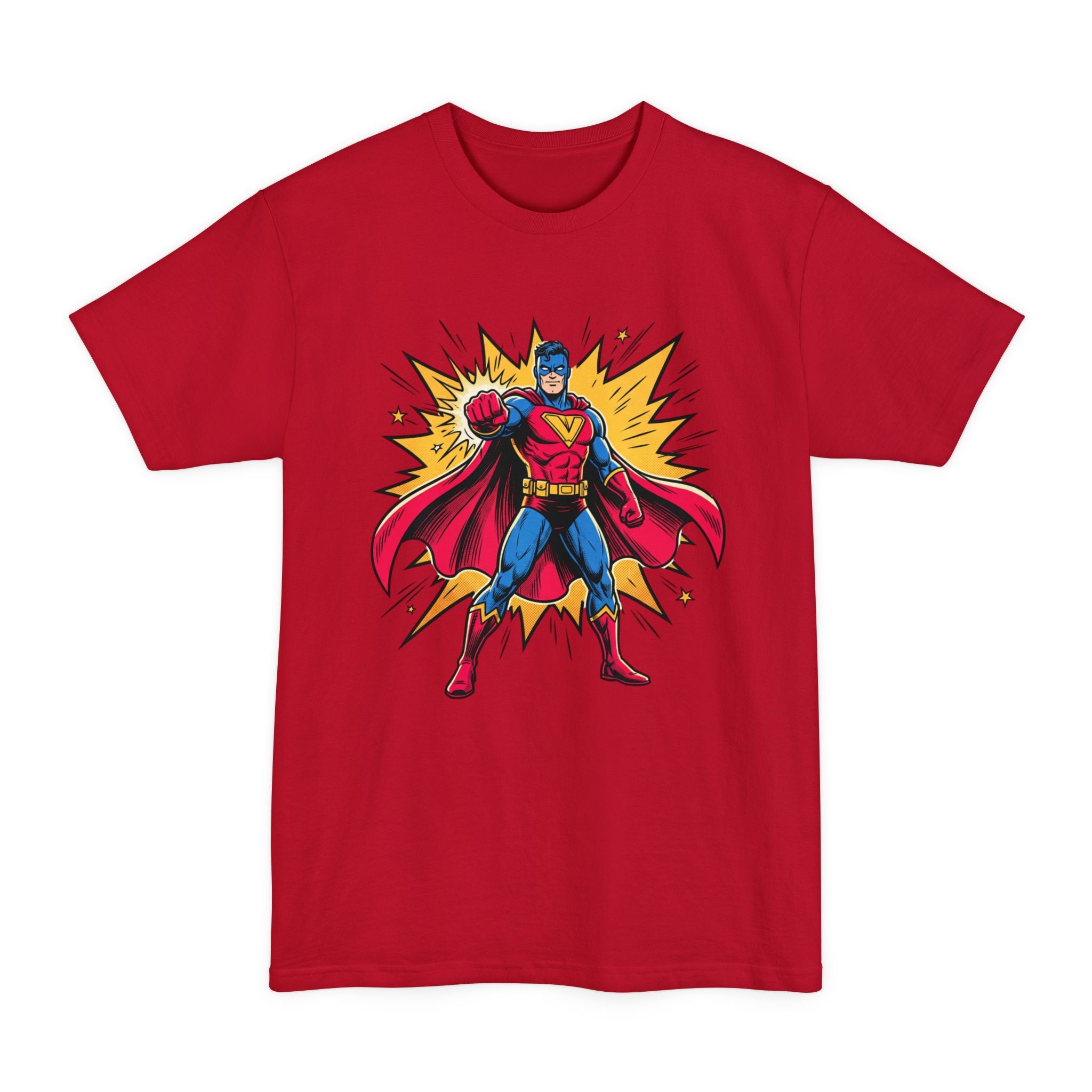 Superhero Graphic T-Shirt — Retro Comic Hero Design