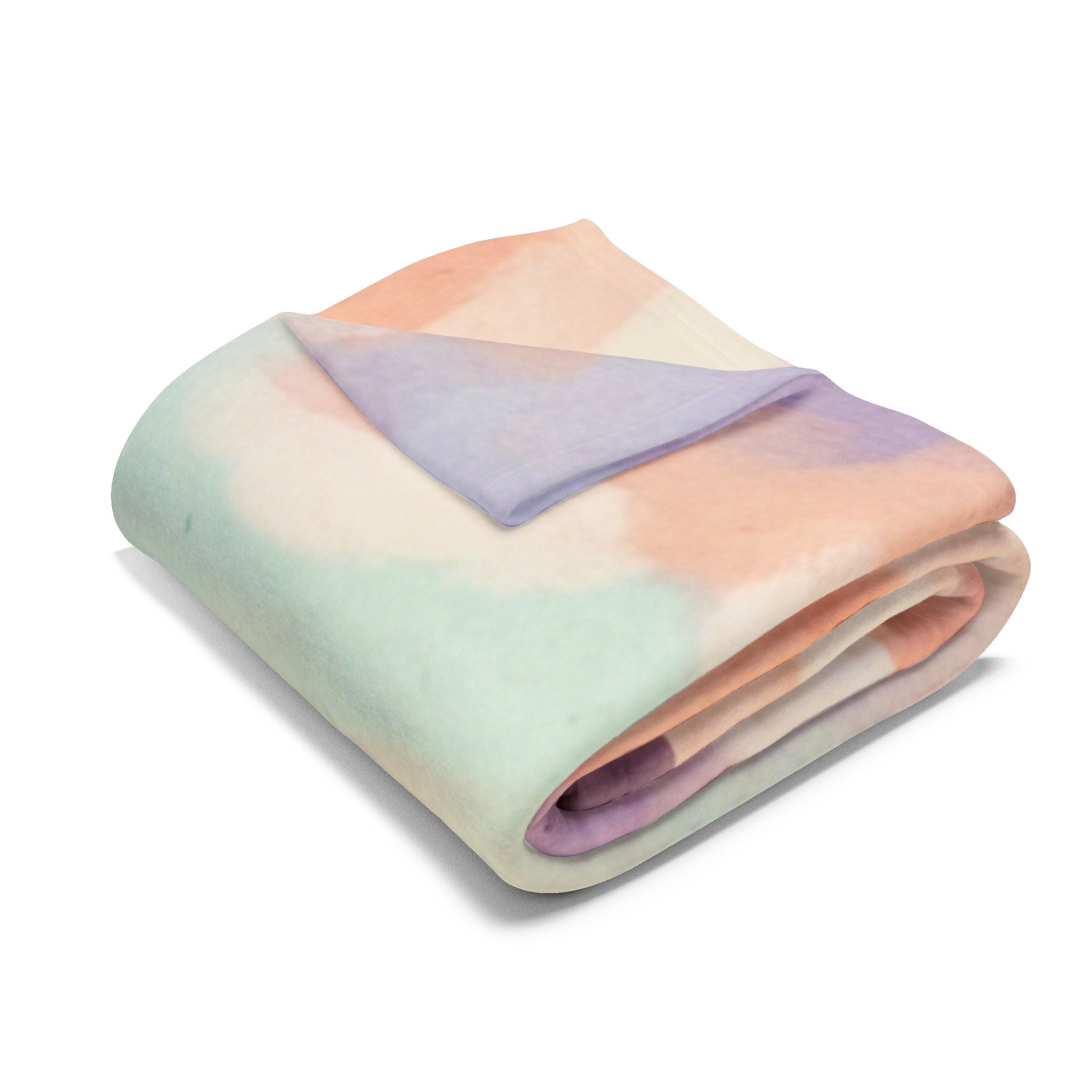 Pastel Sky Fleece Blanket — Soft Watercolor Cloud Throw