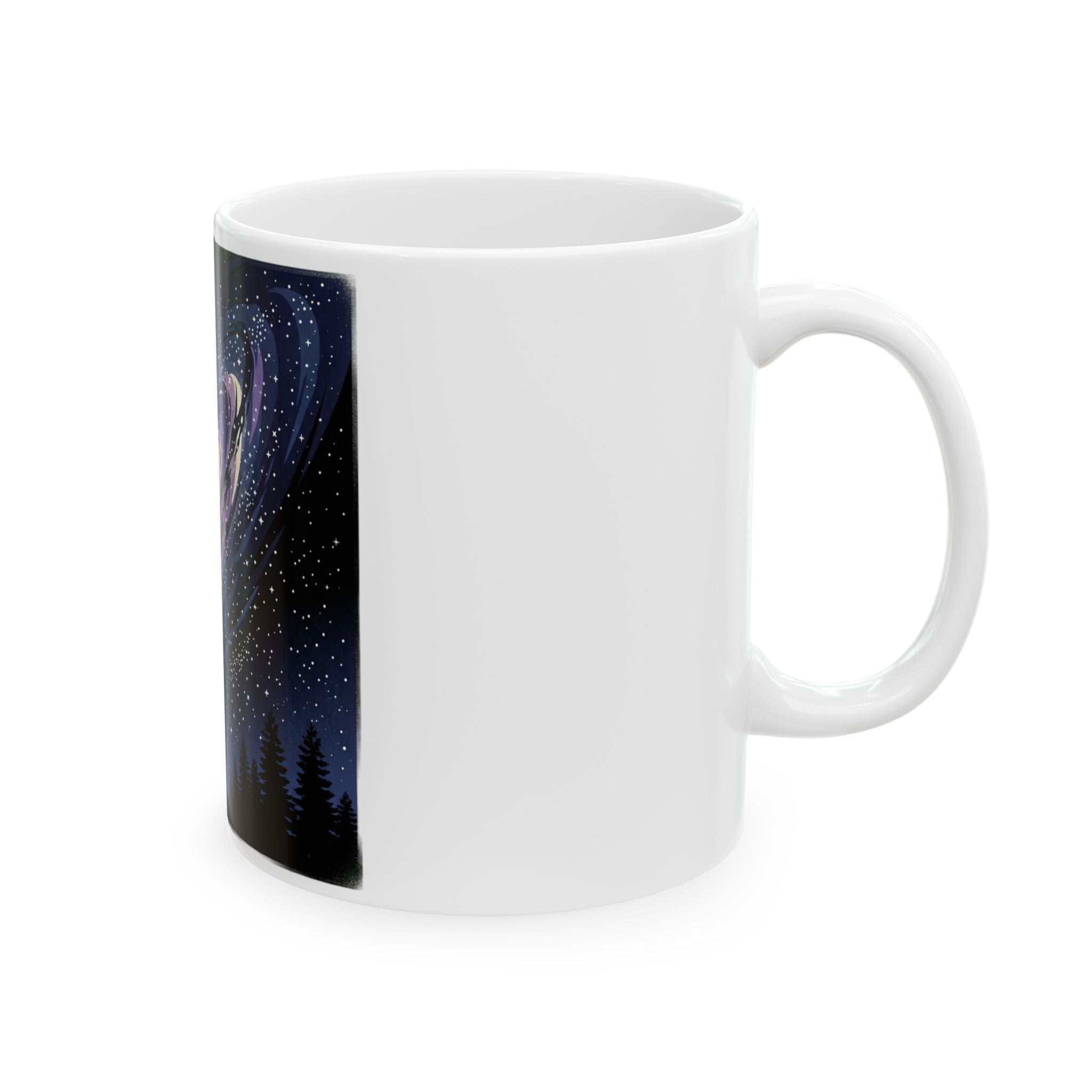 Astral Voyage crescent moon celestial design Mug | Ceramic coffee tea cup