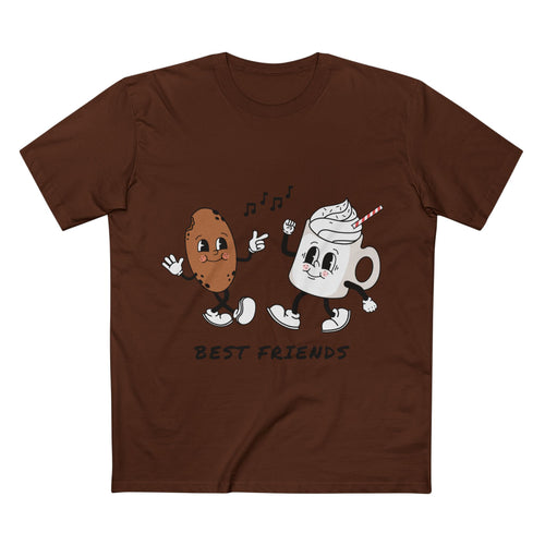 Best Friends Coffee & Donut T-Shirt — Cute Retro Mug and Donut Graphic Tee