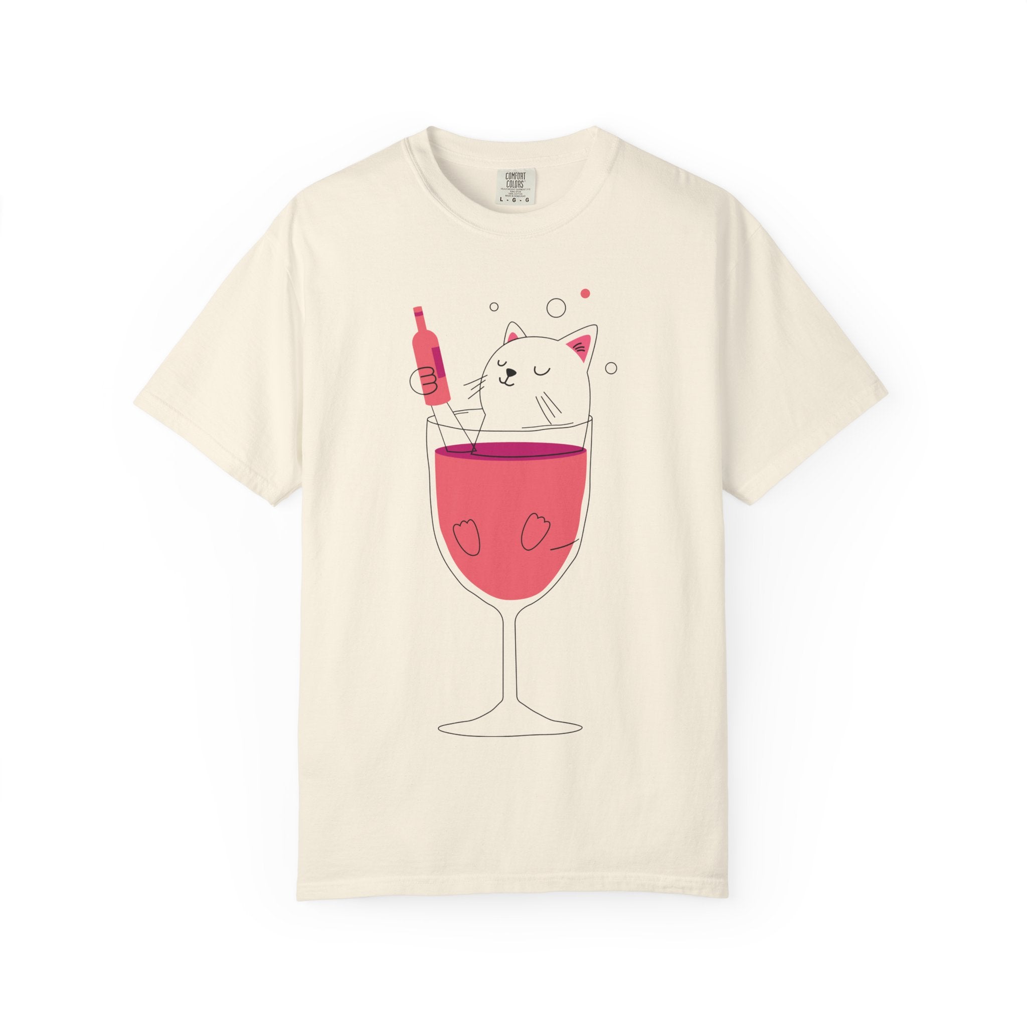 Cat in Wine Glass T-Shirt — Cute Wine Lover Graphic Tee