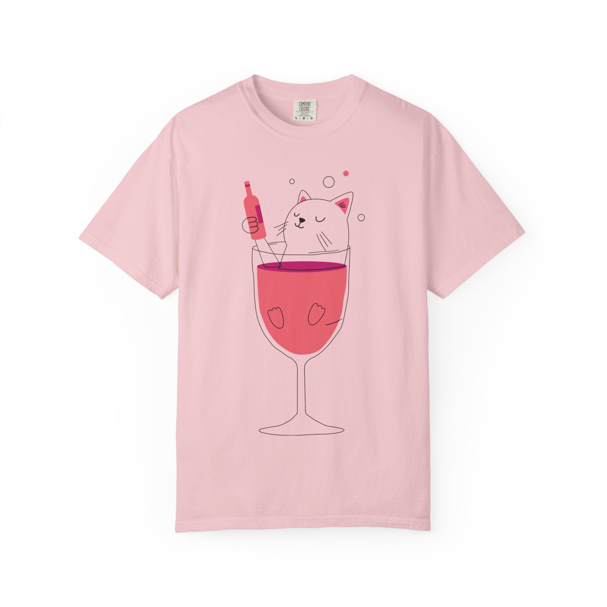 Cat in Wine Glass T-Shirt — Cute Wine Lover Graphic Tee