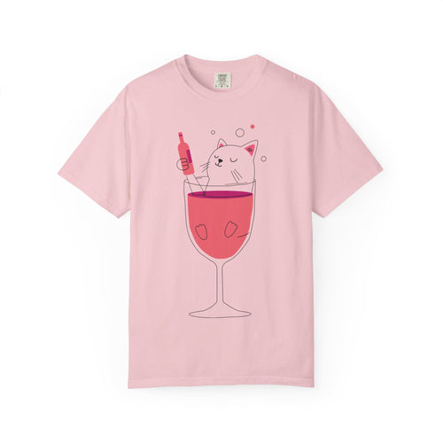 Cat in Wine Glass T-Shirt — Cute Wine Lover Graphic Tee