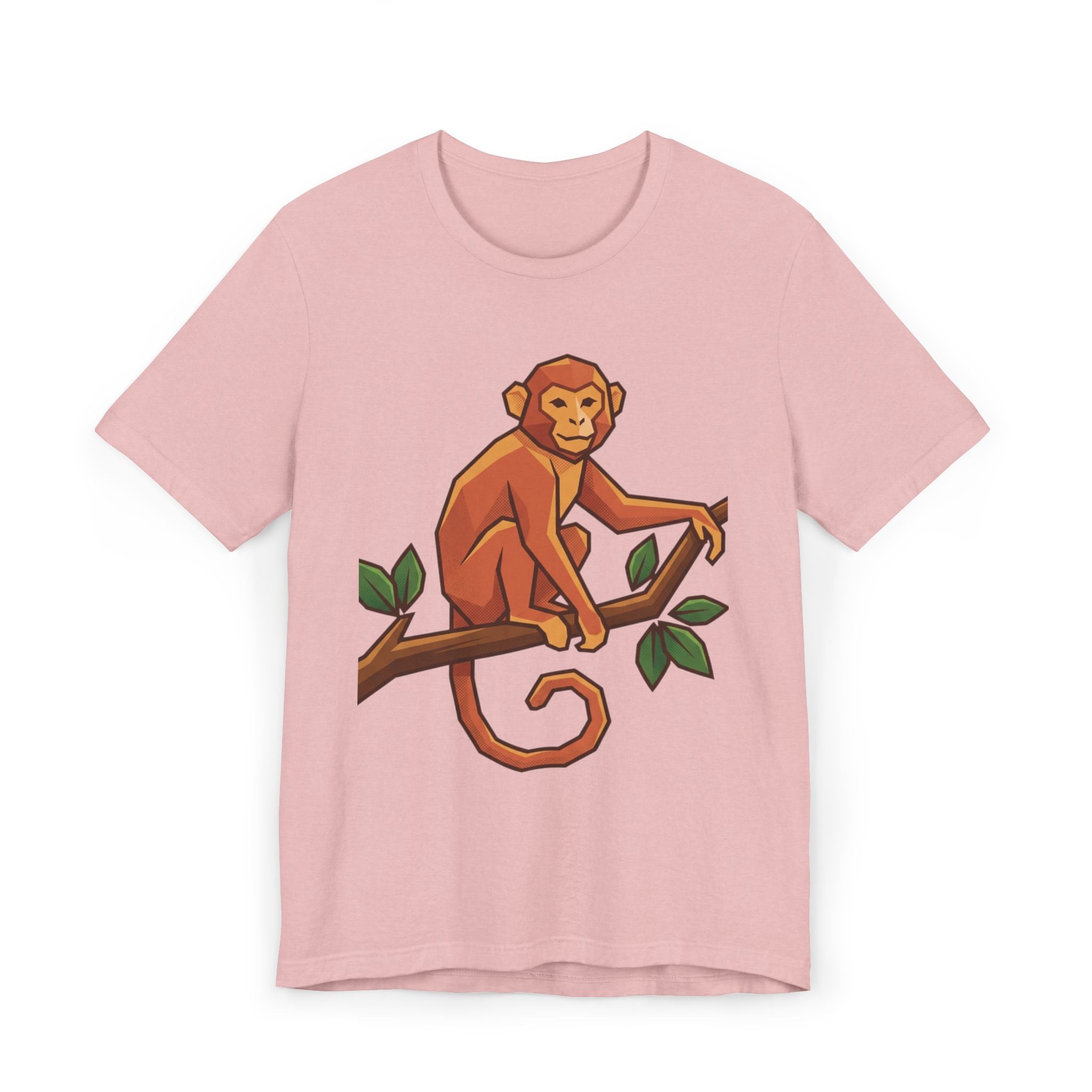 Monkey On Branch T-Shirt — Cute Cartoon Primate Tee for Animal Lovers