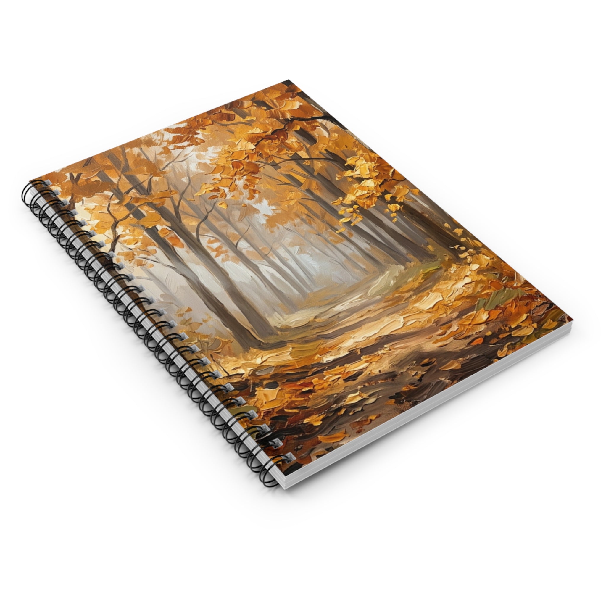 Autumn Forest Spiral Notebook – Fall Leaves Ruled Journal