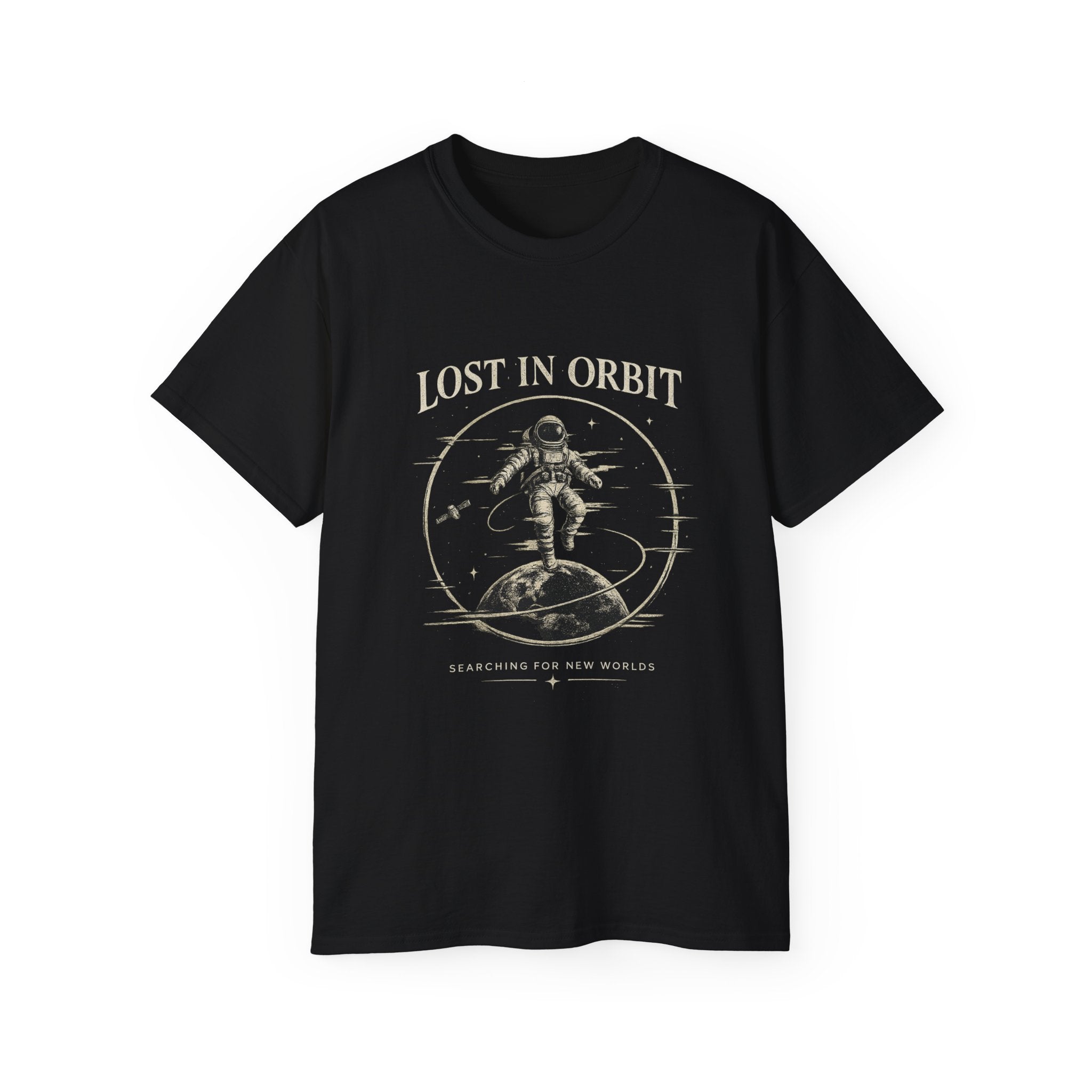 Lost in Orbit Astronaut T‑Shirt — Vintage Space Exploration Tee