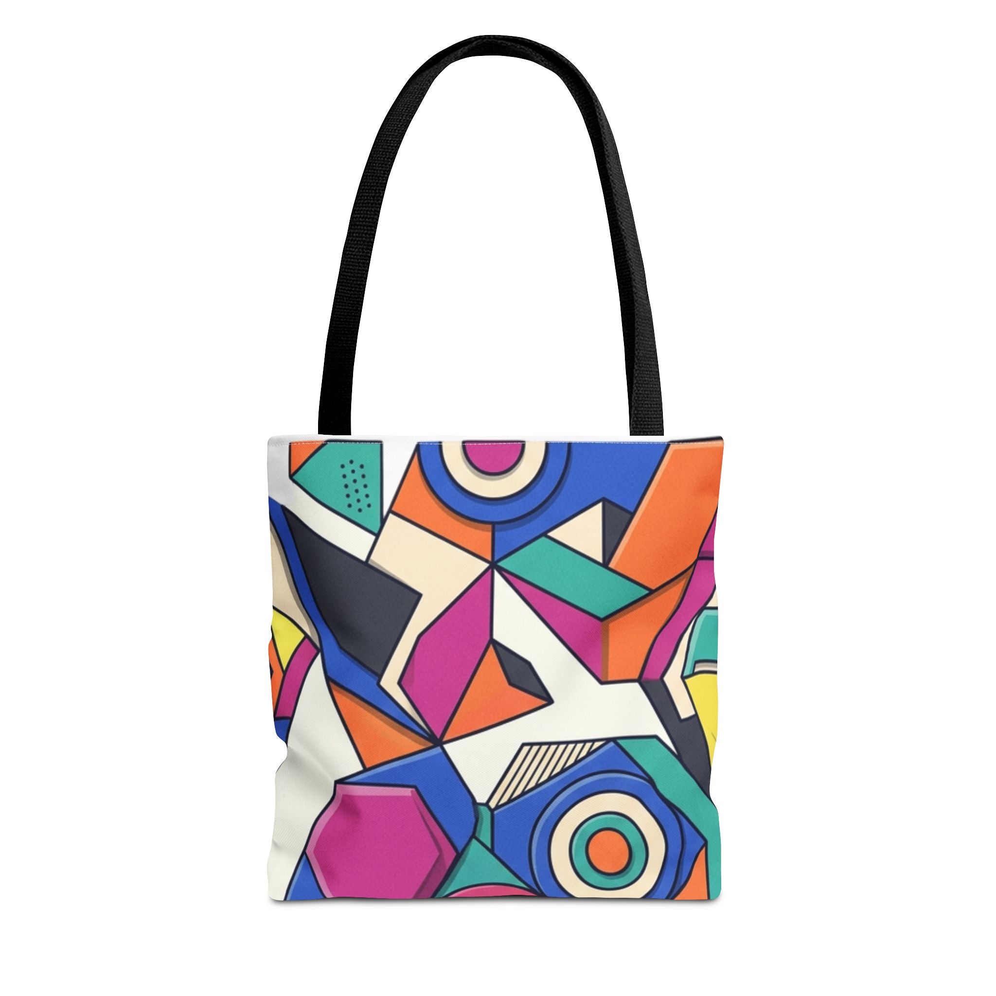 Geometric Pop Art Tote Bag — Colorful Abstract AOP Carryall