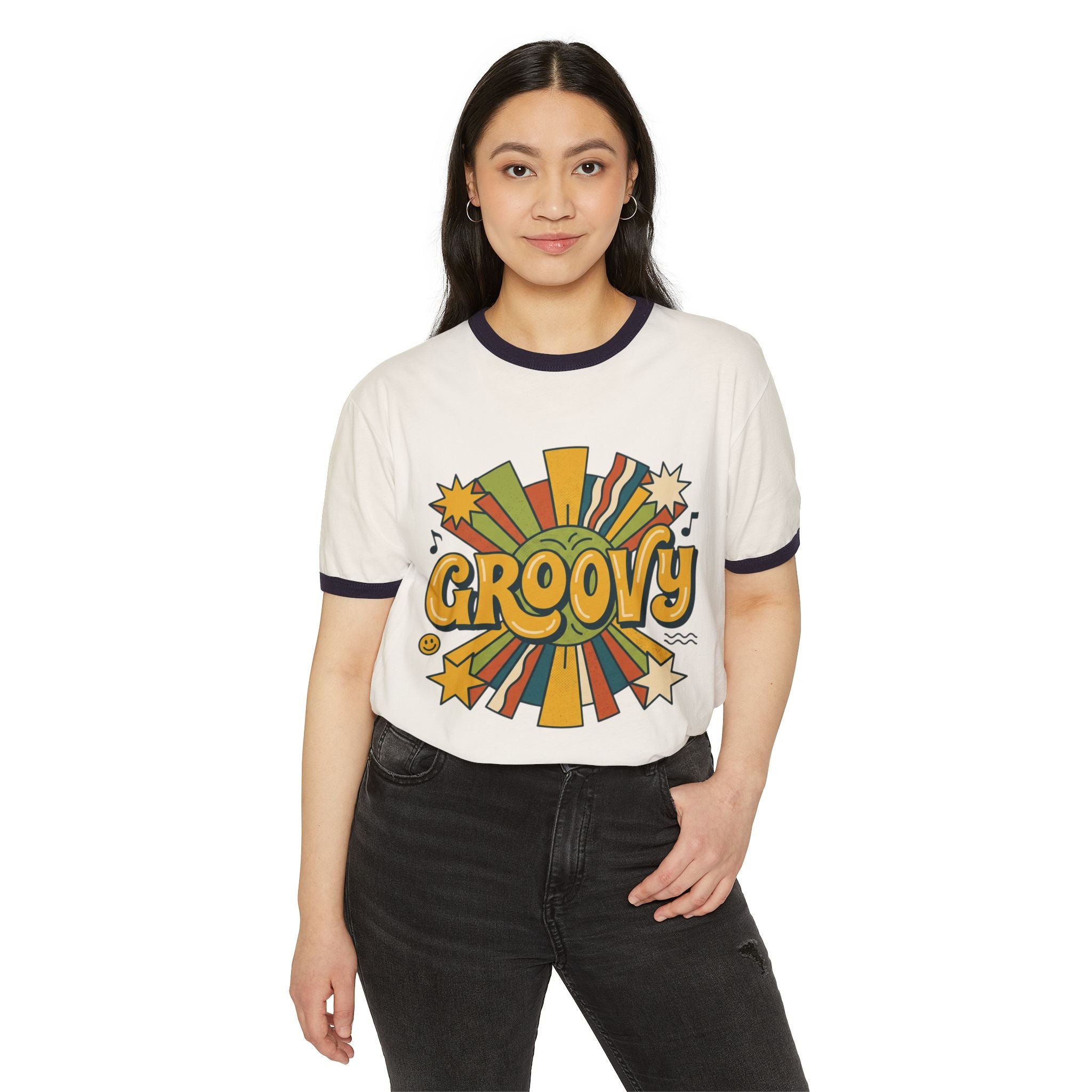 Groovy Retro Ringer T-Shirt – 70s Vintage Vibe