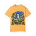 Robot Riding Unicycle Through Sunflowers T-Shirt