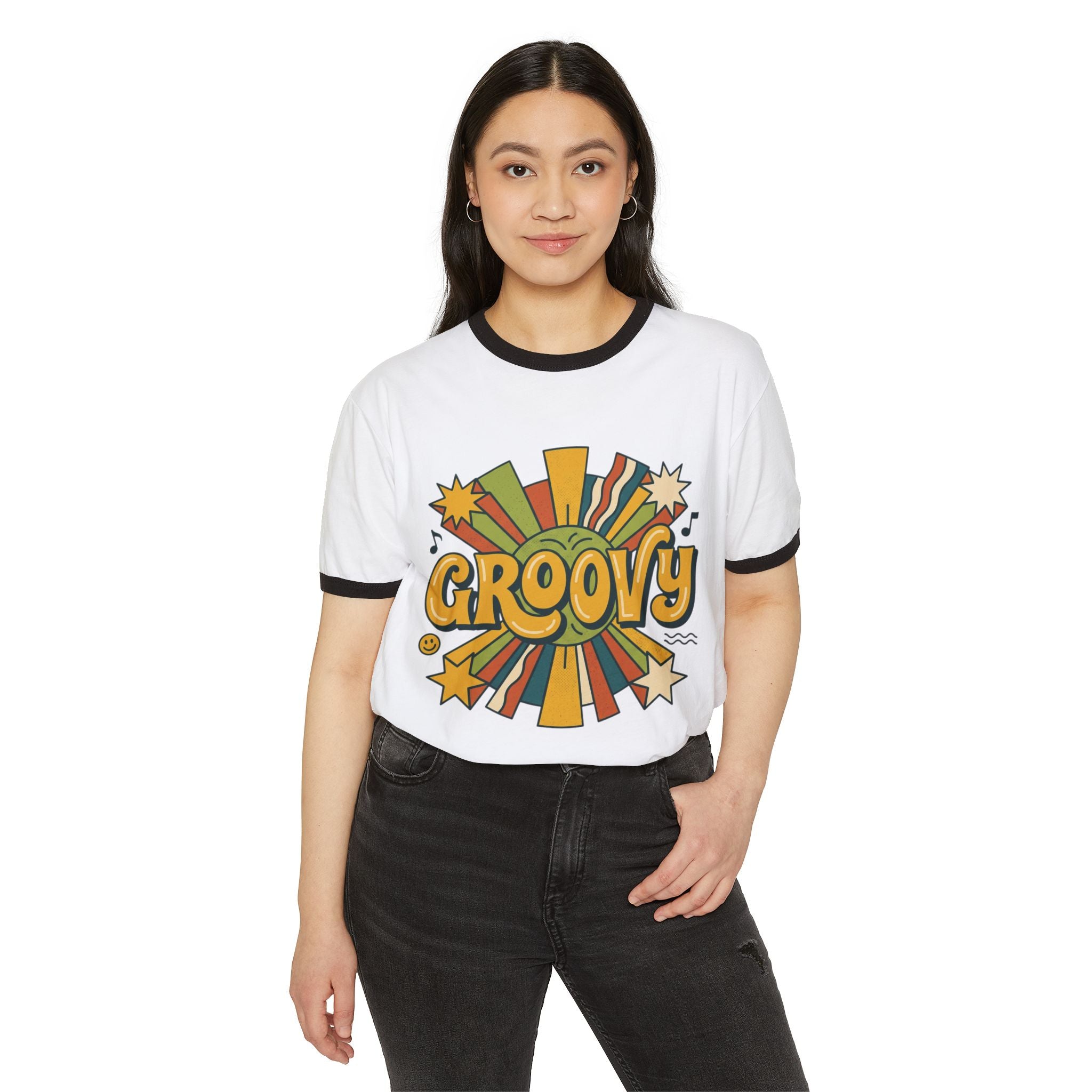 Groovy Retro Ringer T-Shirt – 70s Vintage Vibe