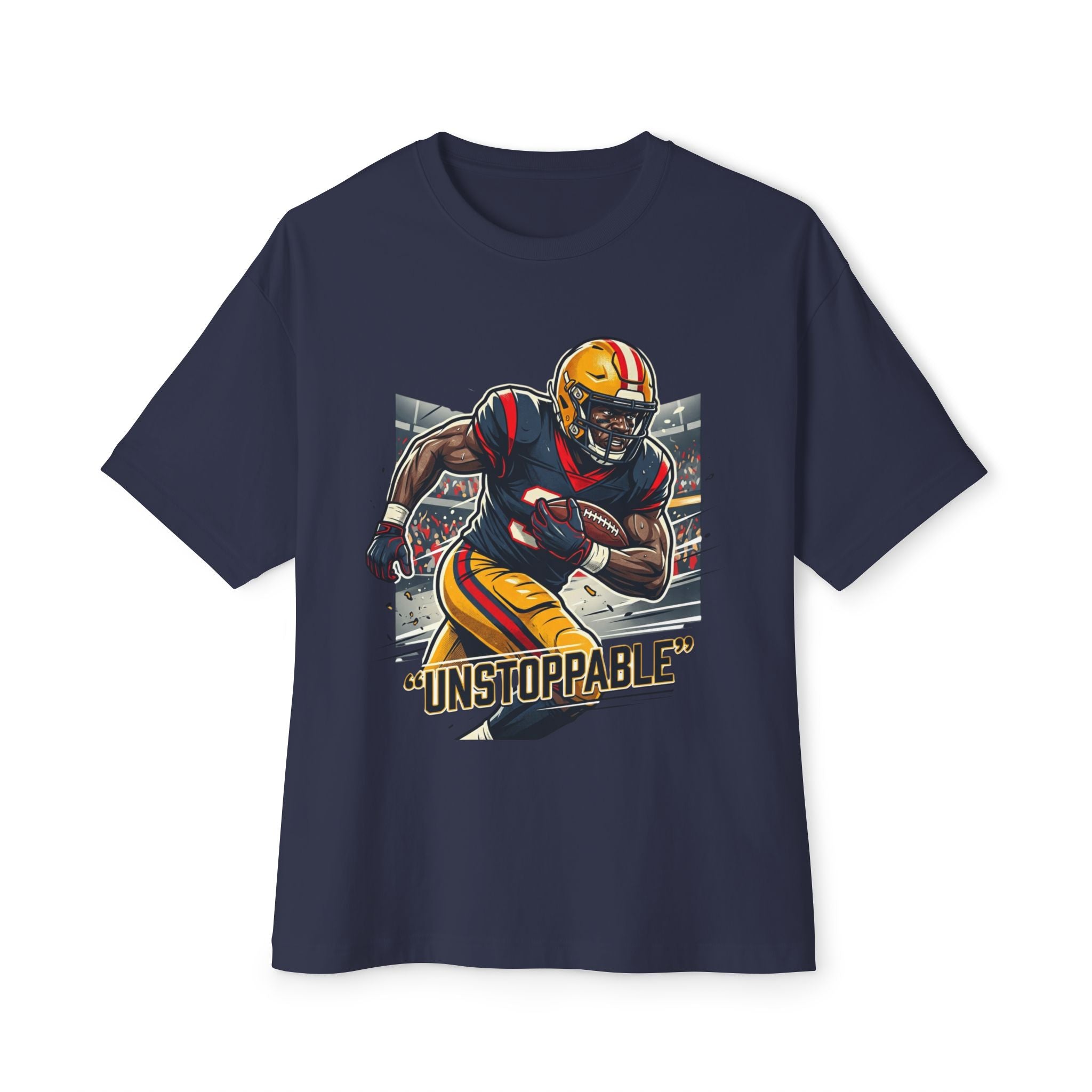 Unstoppable Football Player Graphic Tee — Athletic Fan Jersey Shirt