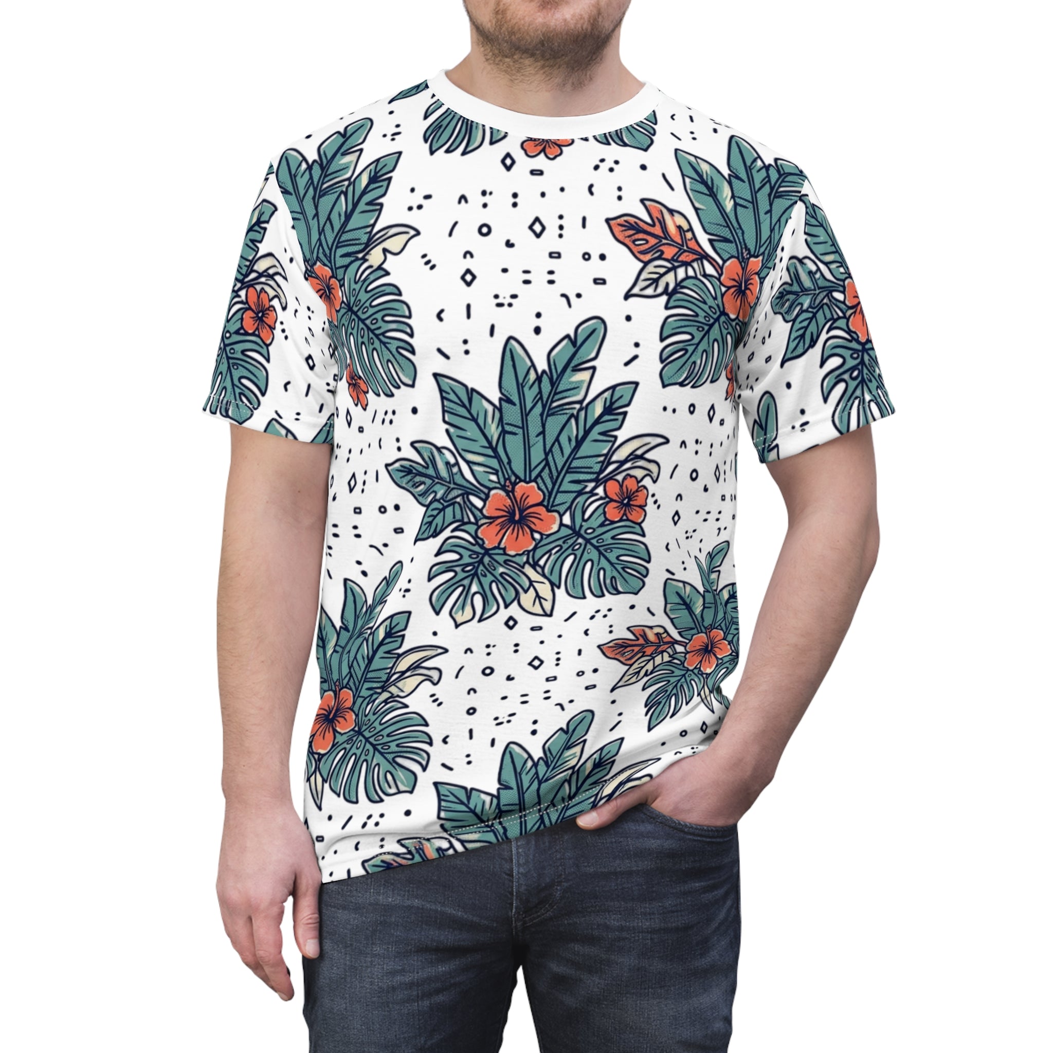Tropical Hibiscus All-Over Print Tee