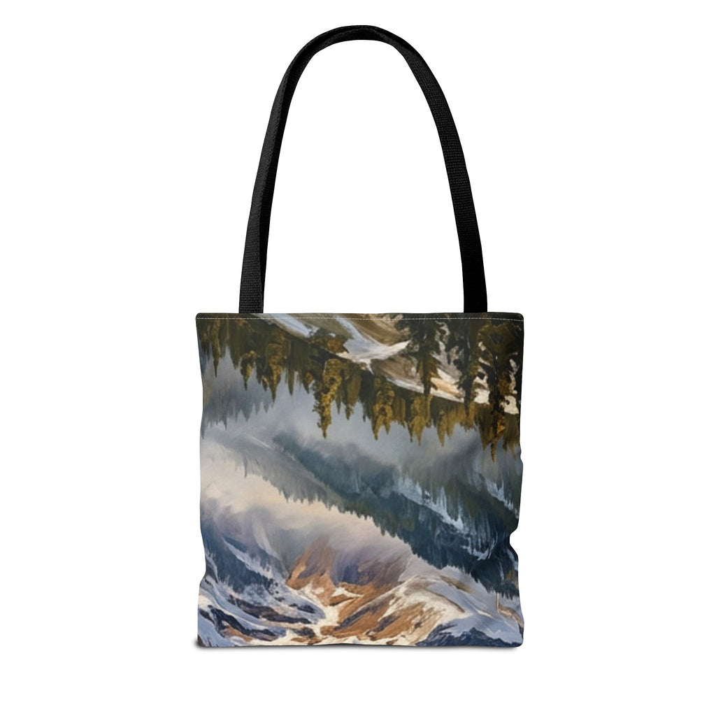 Mountain Scenic Tote Bag — Alpine Peak Landscape Printed Tote