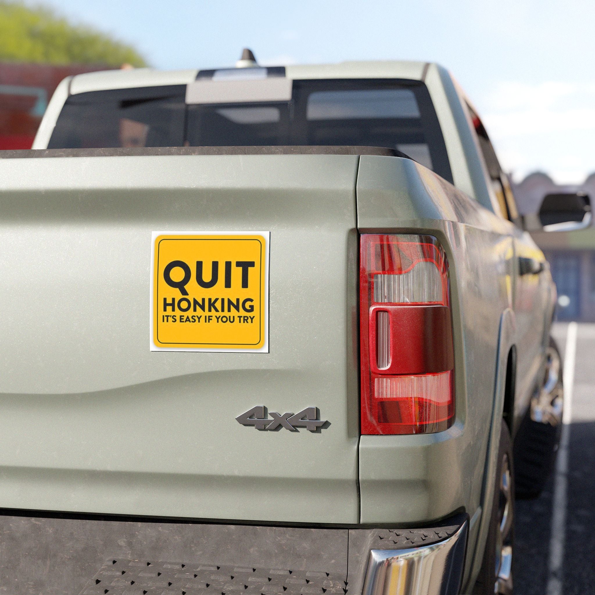 Quit Honking sign Car Magnet | Funny Road Safety Message