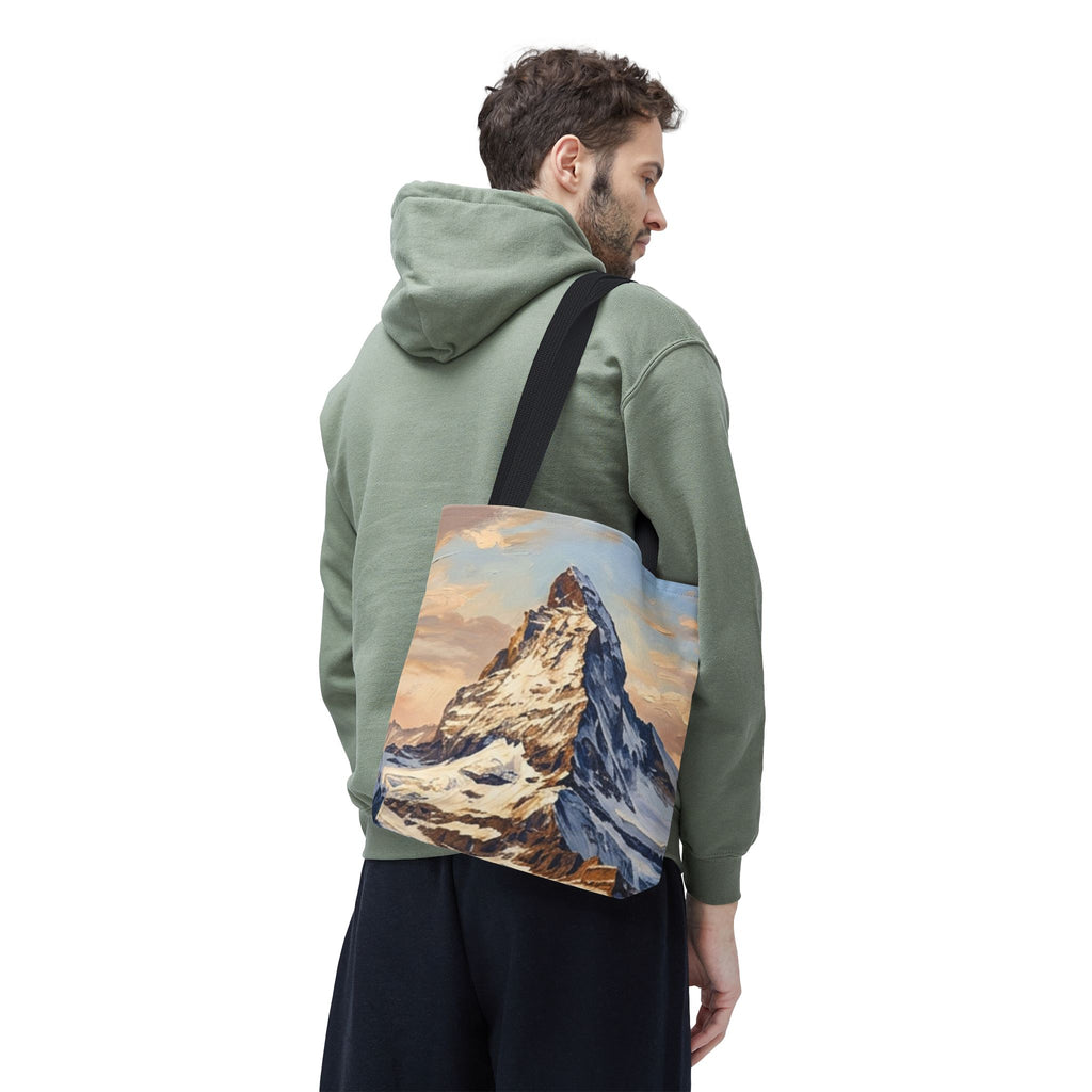 Mountain Scenic Tote Bag — Alpine Peak Landscape Printed Tote