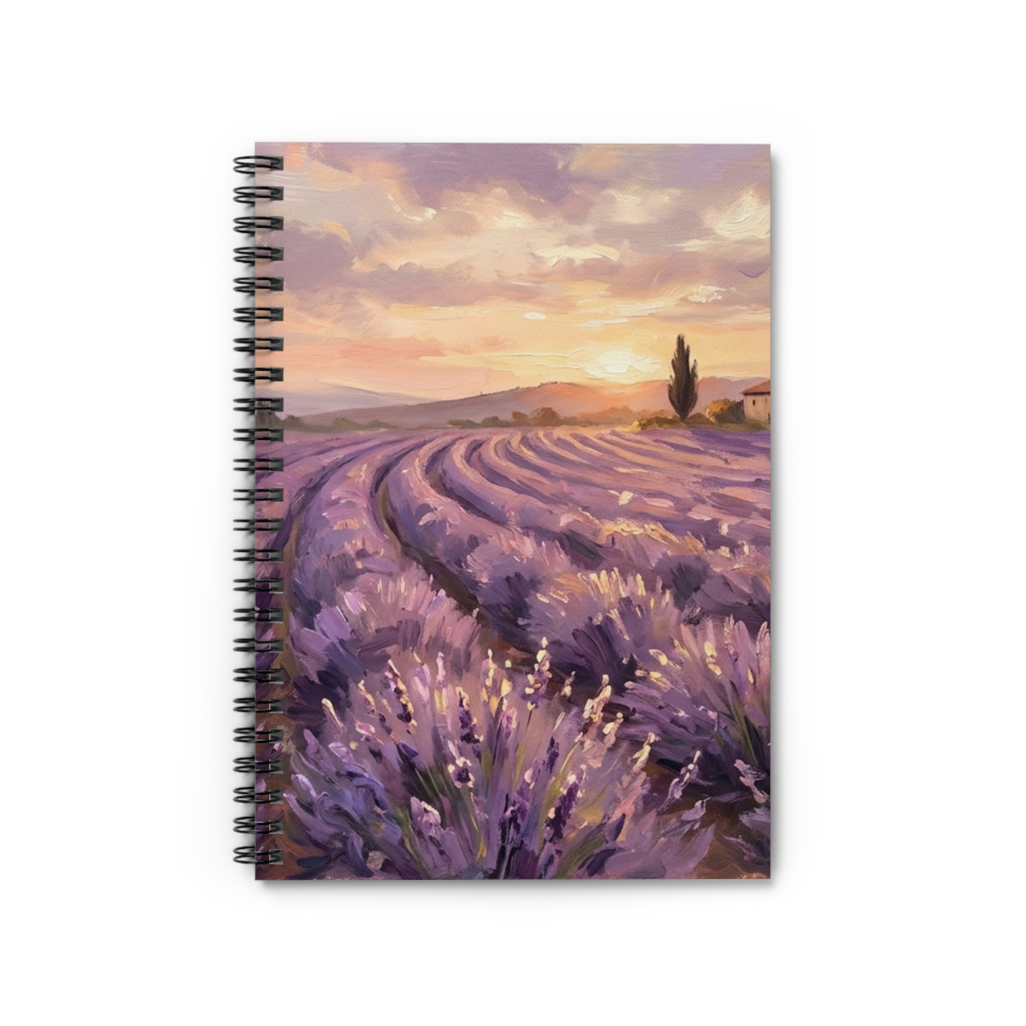 Lavender Field Spiral Notebook — Ruled Journal for Notes & Sketches