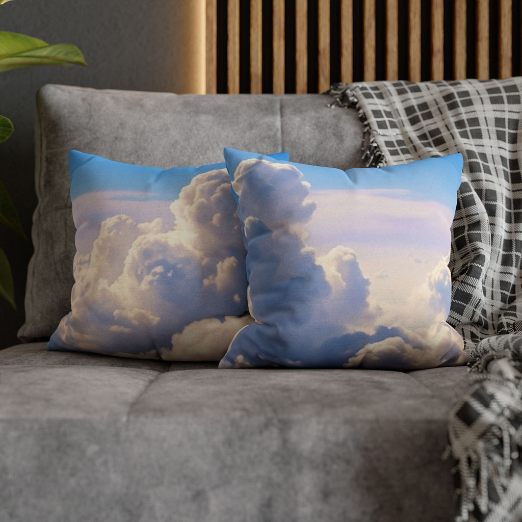 Cloudscape Decorative Pillowcase — Dreamy Blue Sky Throw Pillow Cover