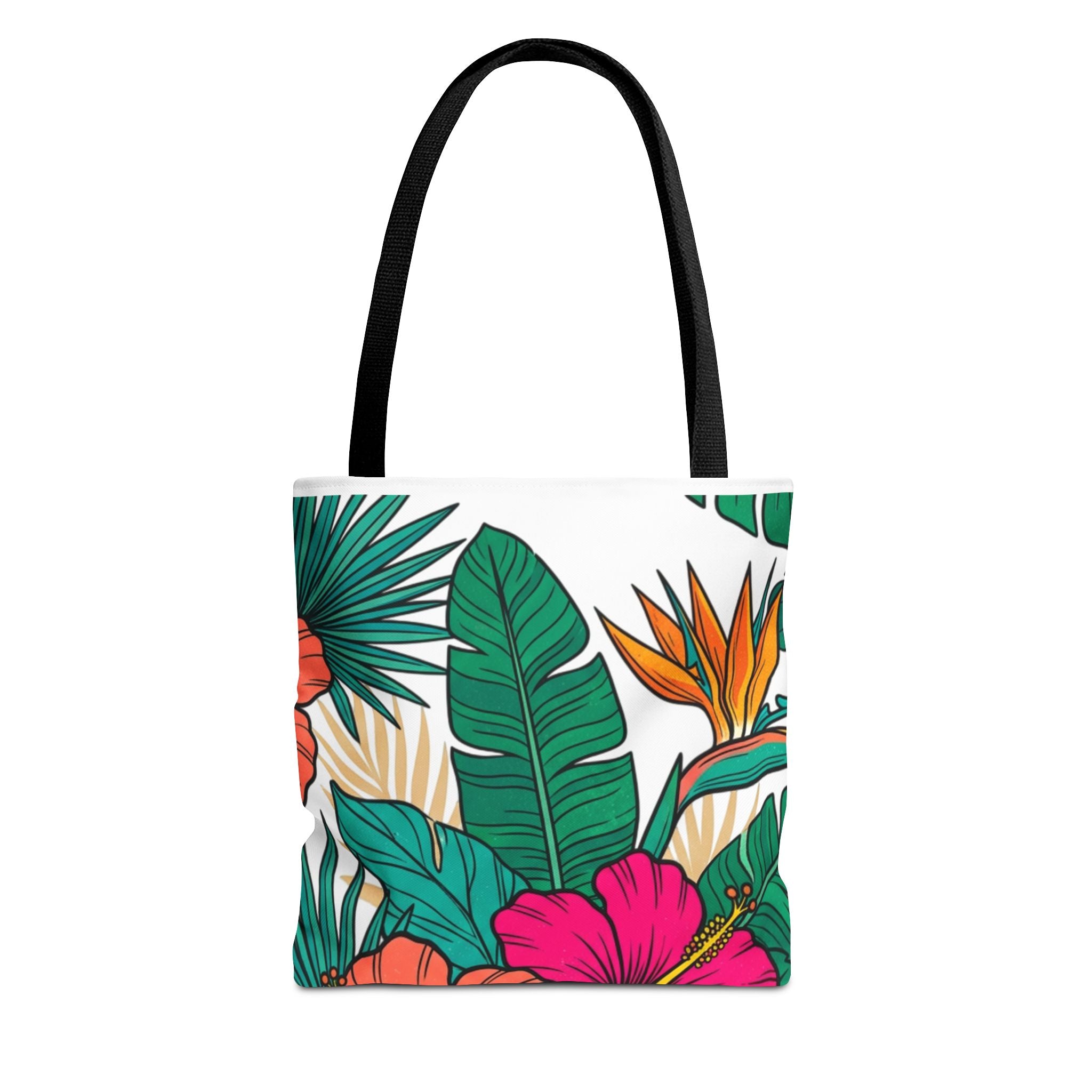 Tropical Floral Tote Bag — Hawaiian Hibiscus & Monstera Beach Tote