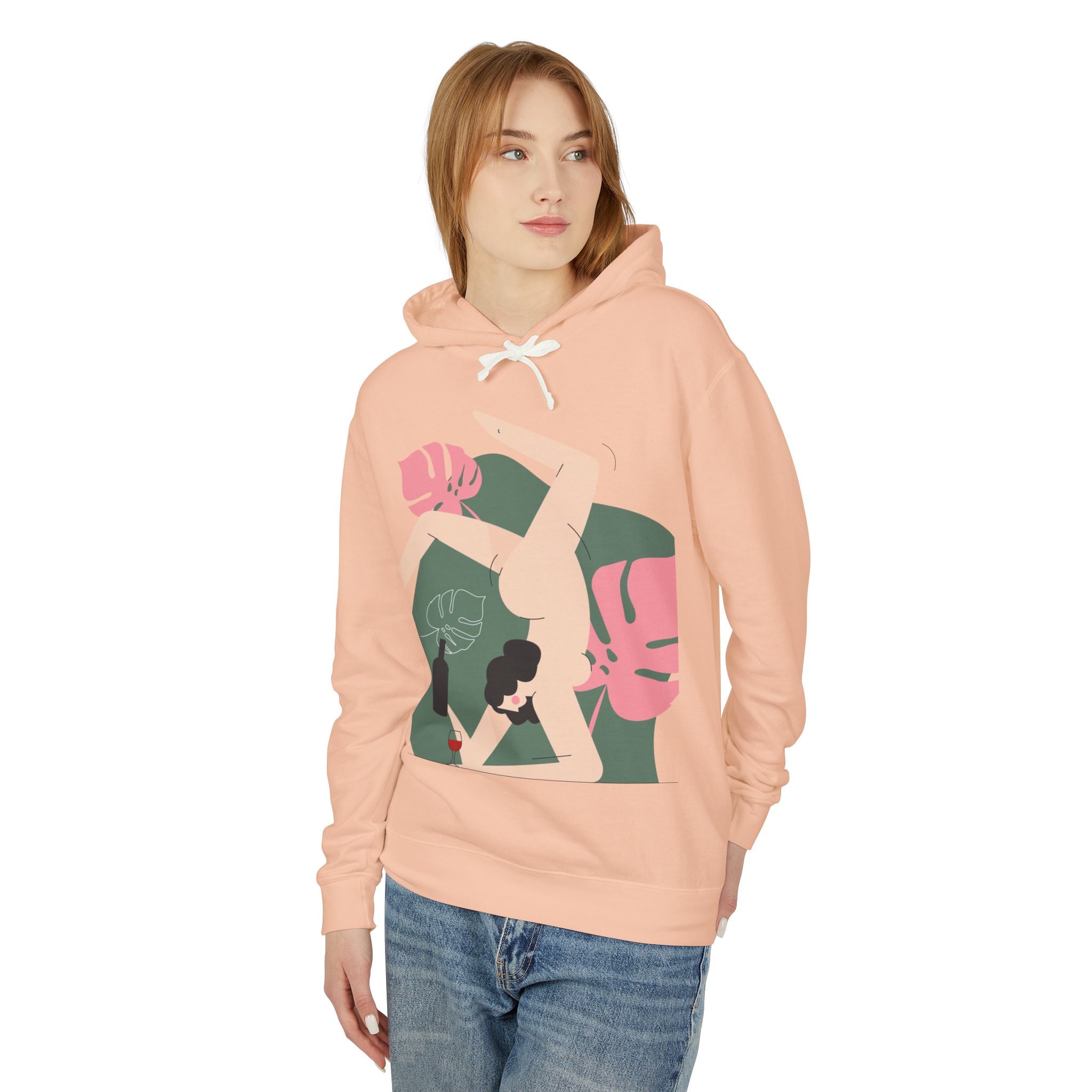 Botanical Yoga Hoodie — Minimal Plant Pose Graphic Sweatshirt