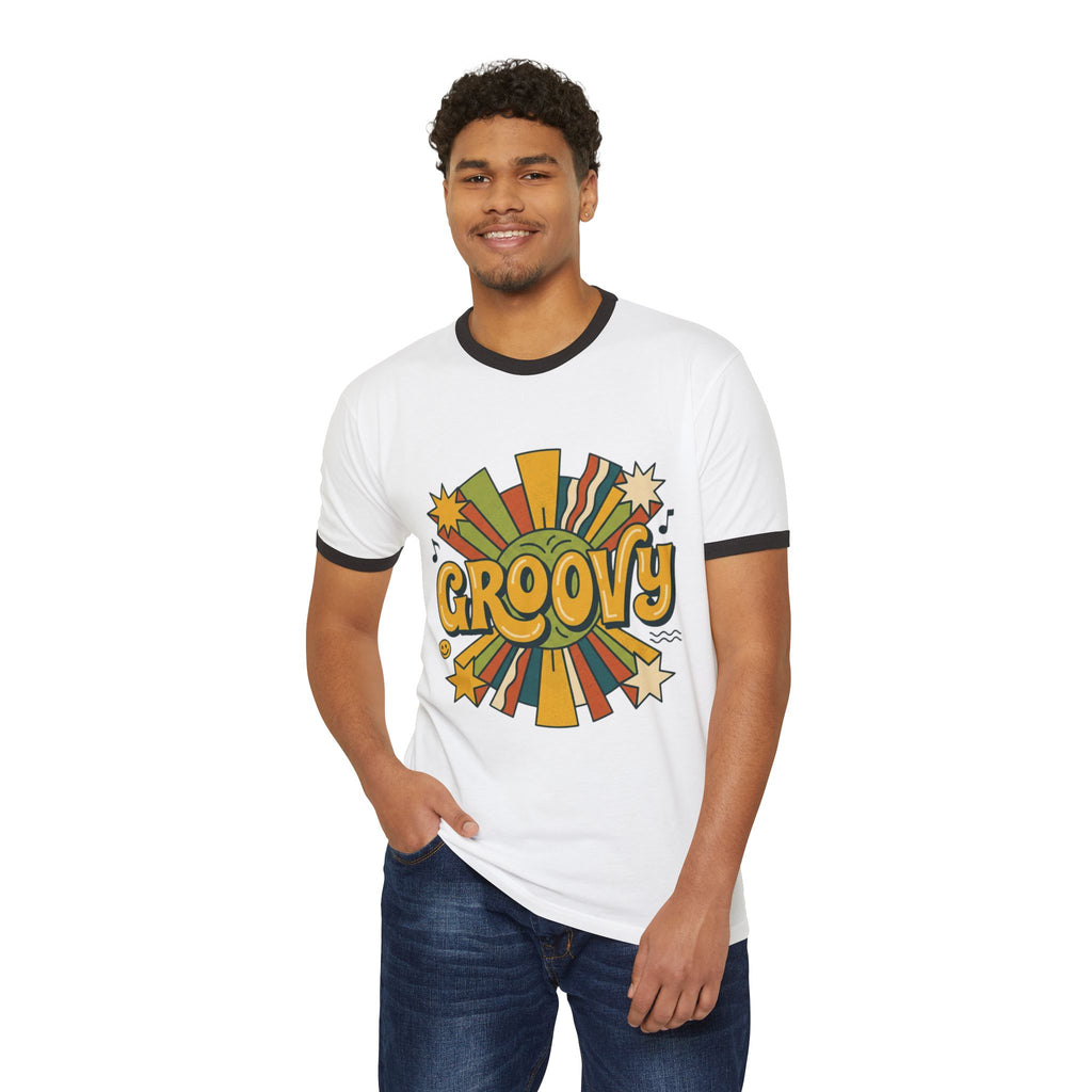 Groovy Retro Ringer T-Shirt – 70s Vintage Vibe