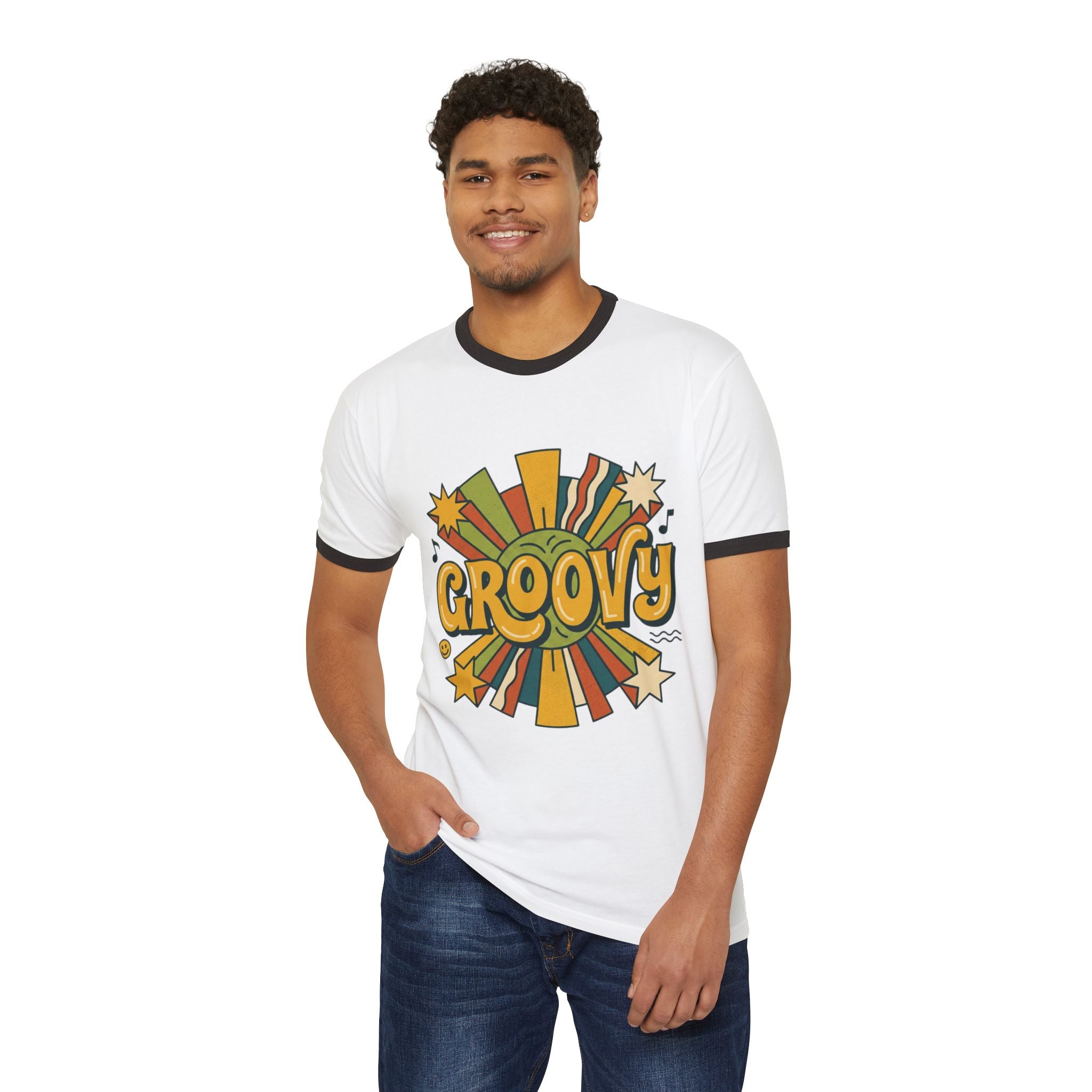 Groovy Retro Ringer T-Shirt – 70s Vintage Vibe